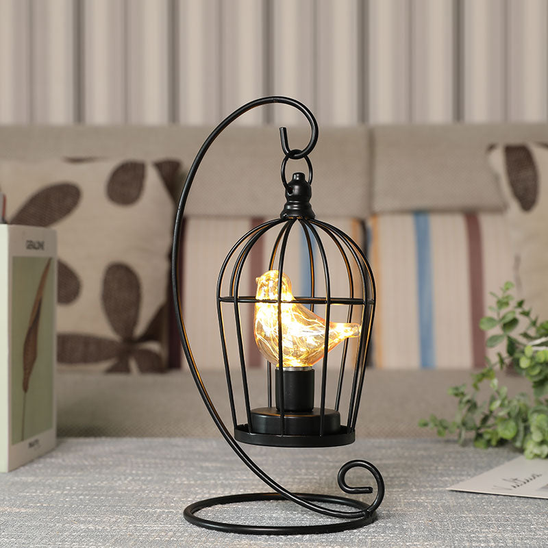 12" Tall Battery Operated Birdcage Lamp-2