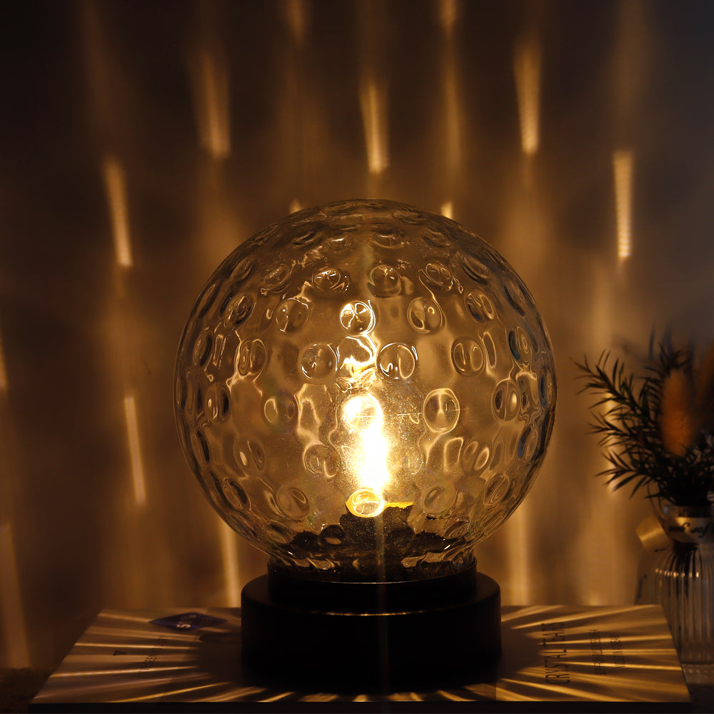 7''H Cordless Lamps Glass Nightlight with 6-Hours Timer(Black)-2