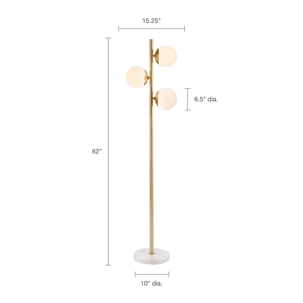 3-Globe Light Floor Lamp with Marble Base-3