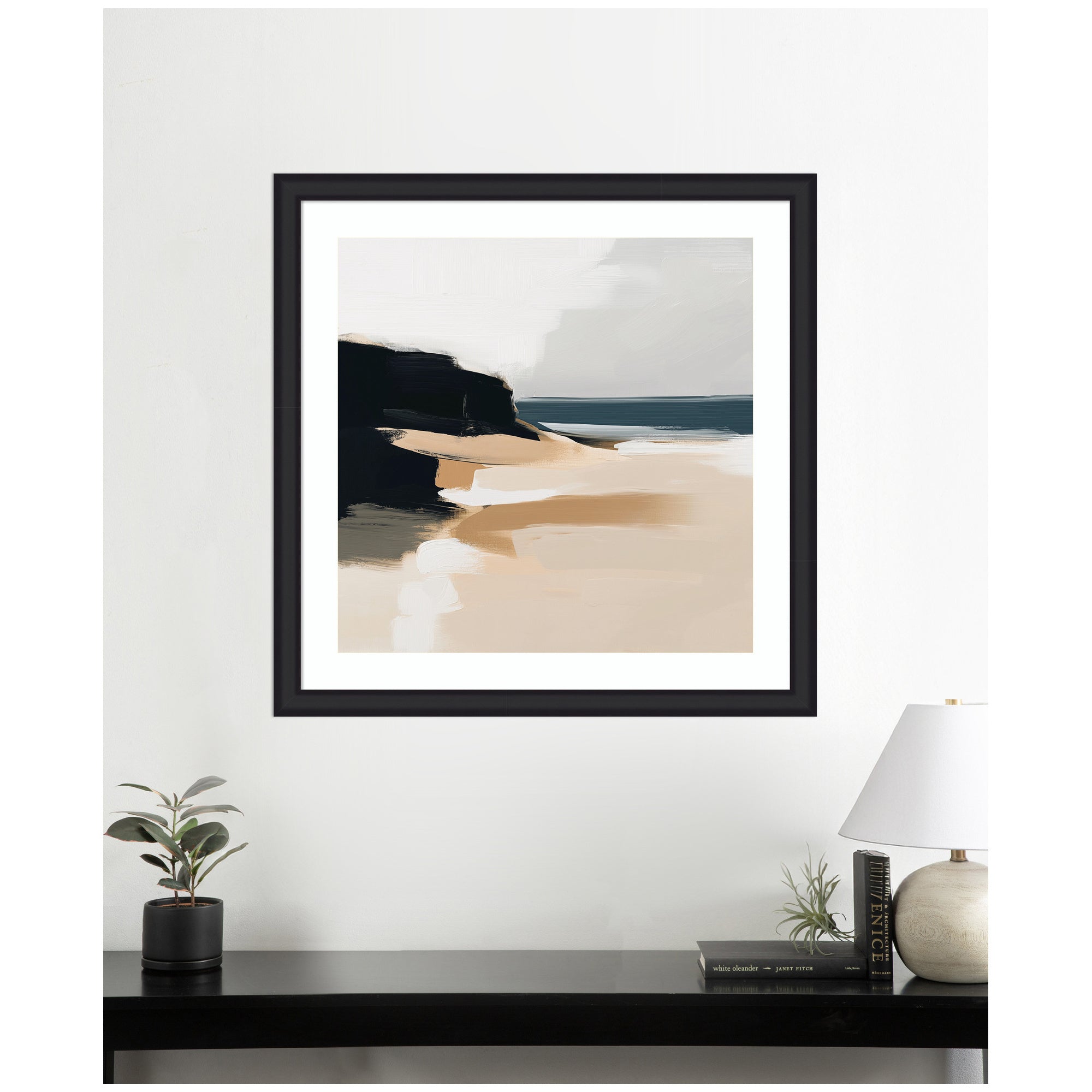 Framed Art Coastal Sand Modern Abstract Landscape I by The Creative Bunch Studio