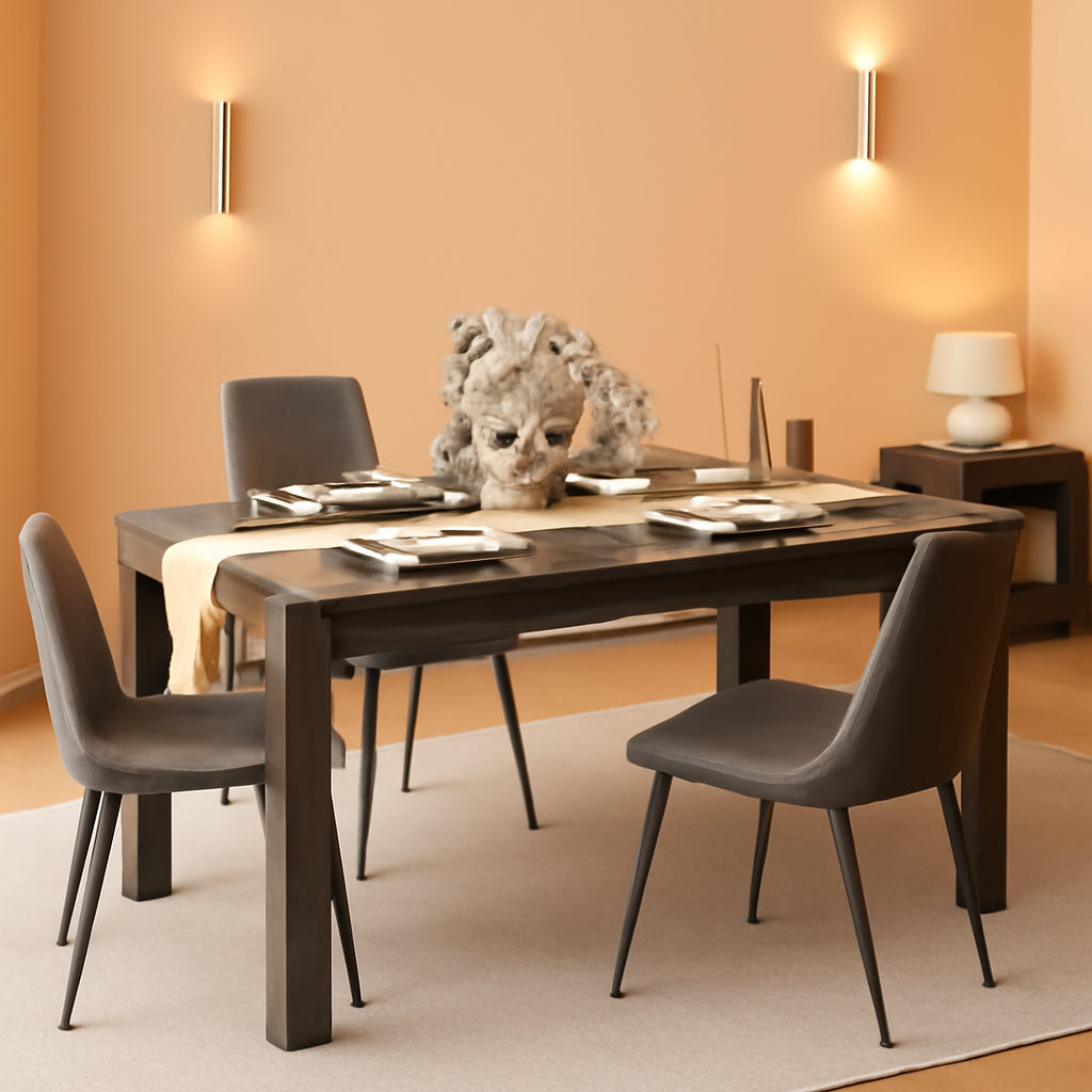 63 Inch Wood Dining Table For 4 To 6 People Grey Ideal For Dining Room