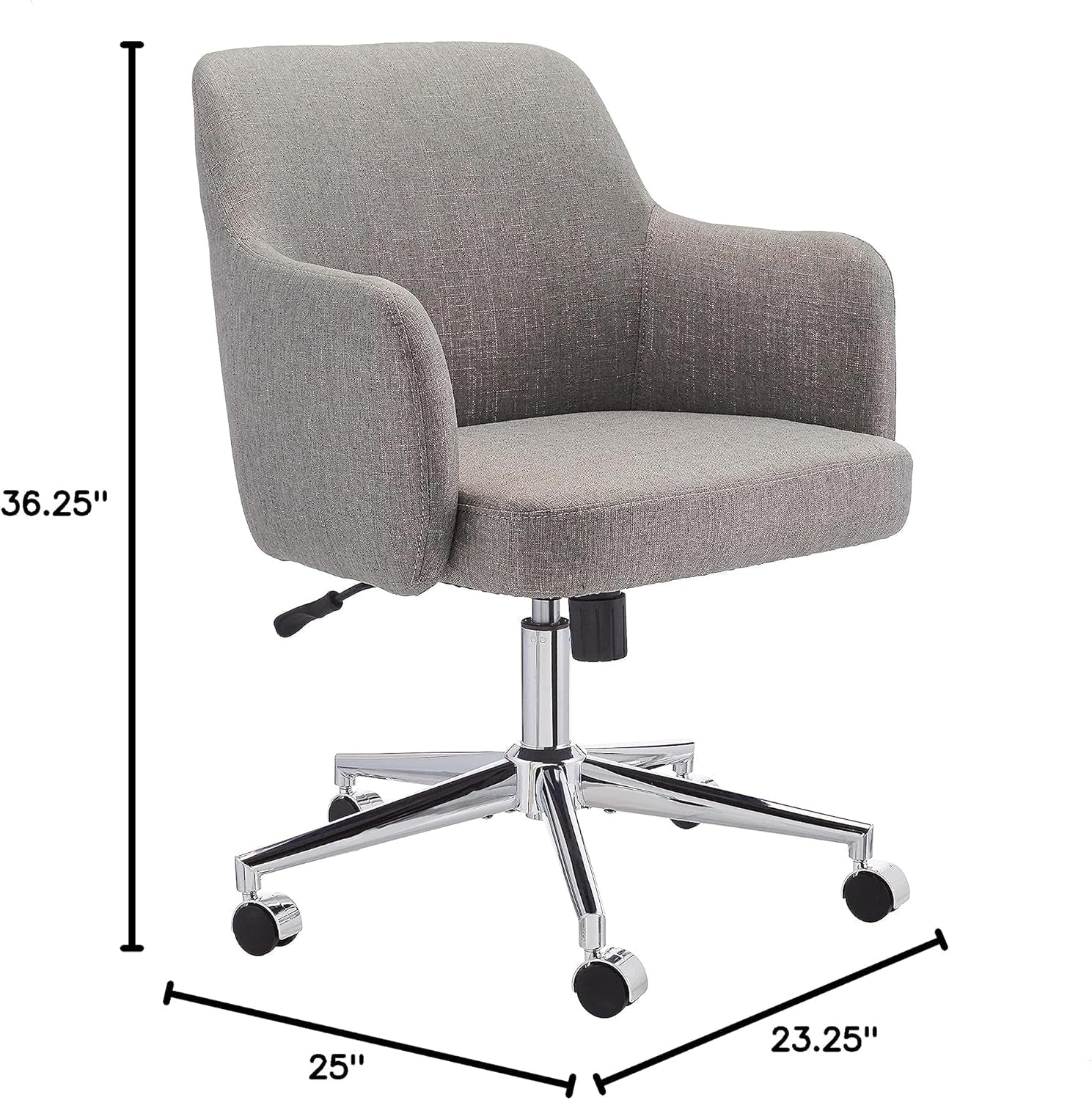 Light Gray Office Chair With 360 Swivel For Modern Home Office