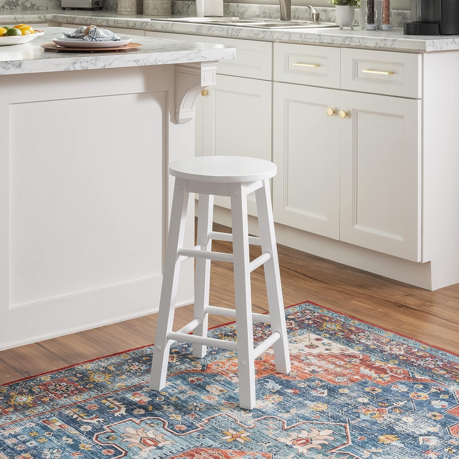 Zeke White 24 Inch Counter Stool Modern Kitchen Seating