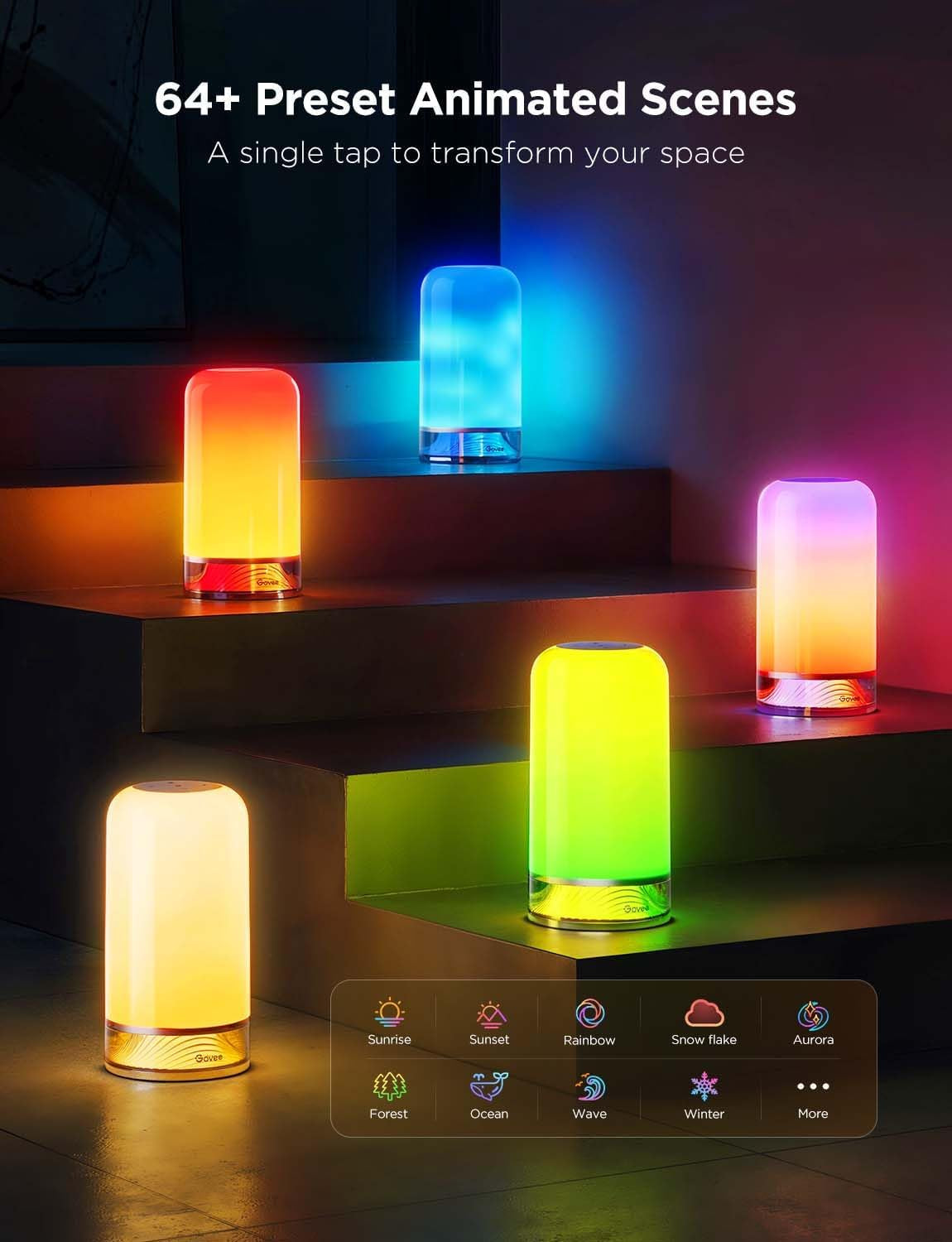 RGBIC Smart Table Lamp 64 Scene Modes And Voice Control