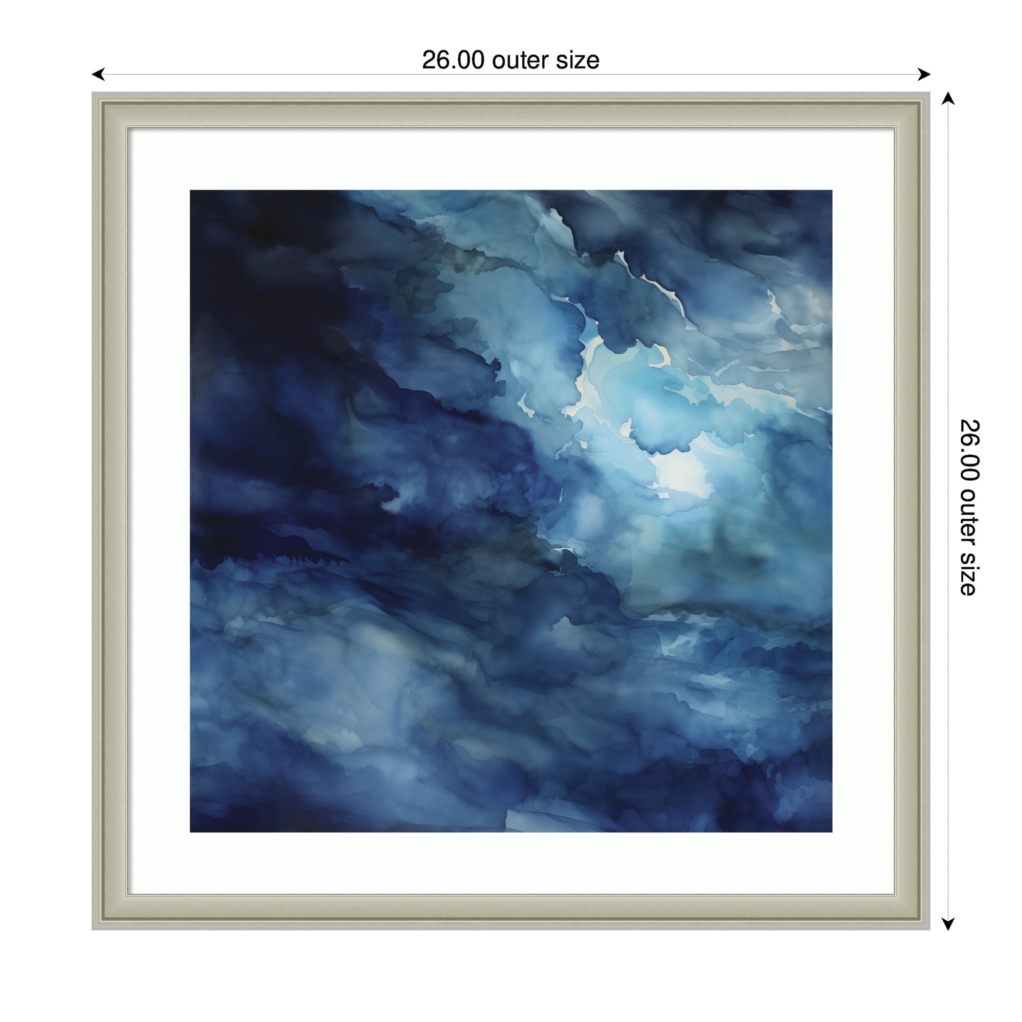 Framed Art Rich Blue Watery Abstract by The Creative Bunch Studio