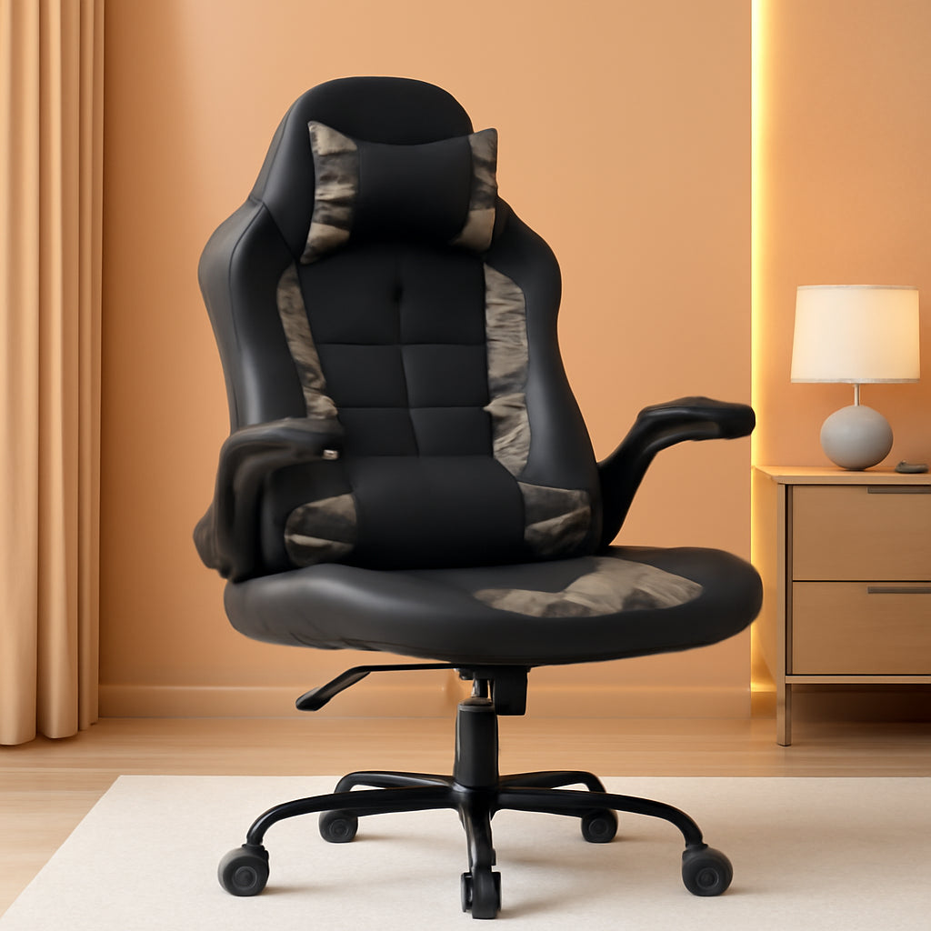 Ergonomic PU Leather Gaming Chair Lumbar Support Camouflage