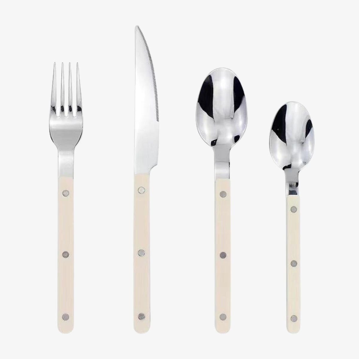 24-Piece Stainless Steel Cutlery Set with Engraved Design | Bistro Flatware