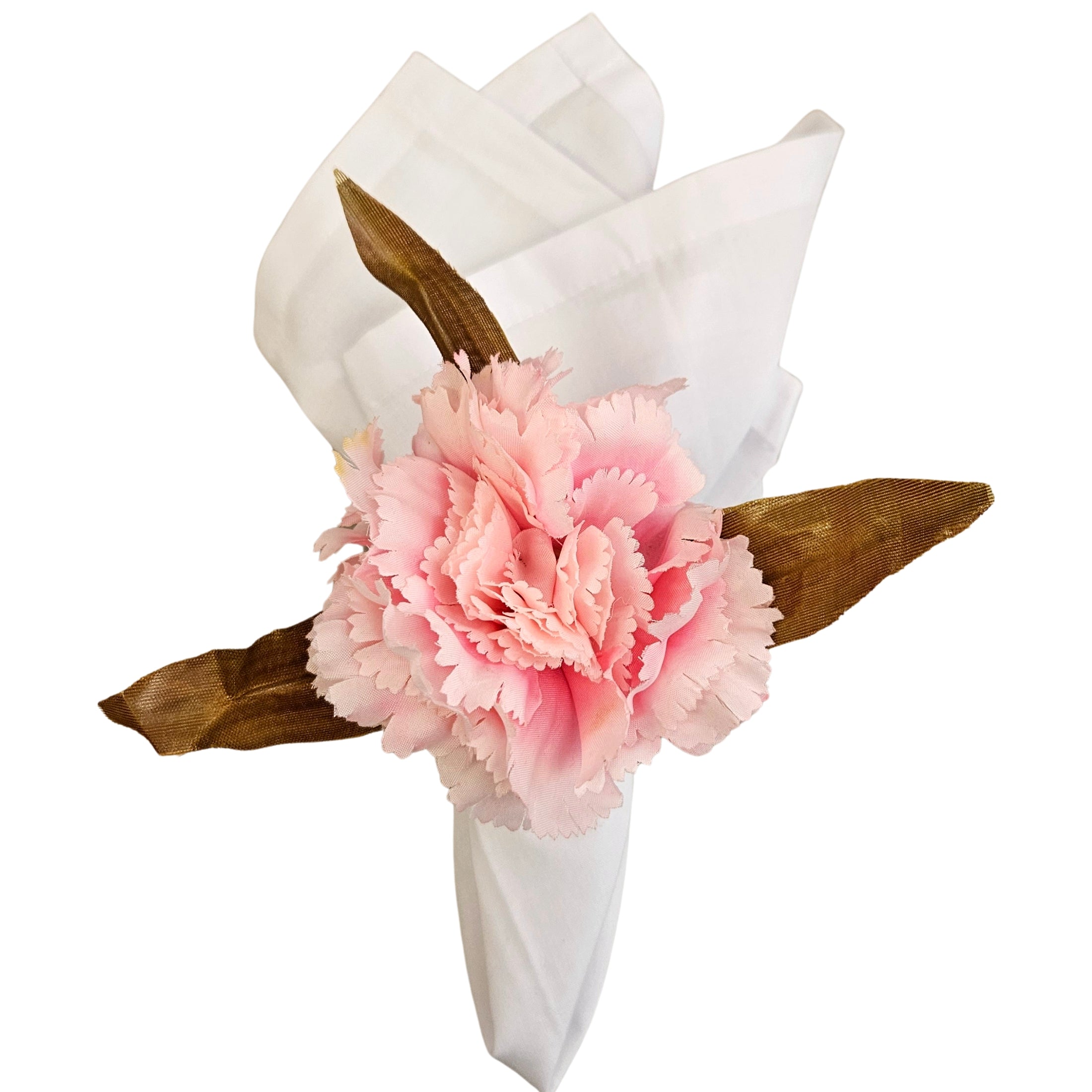 Maison Charlô | Set of 4 Rose Carnation Flower Napkin Rings for events, wedding, party, birthday-0