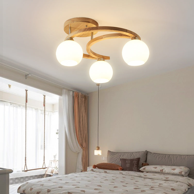 Ethan's Modern Semi-Flush Chandelier: Warm Lighting and Rustic Charm for Your Bedroom