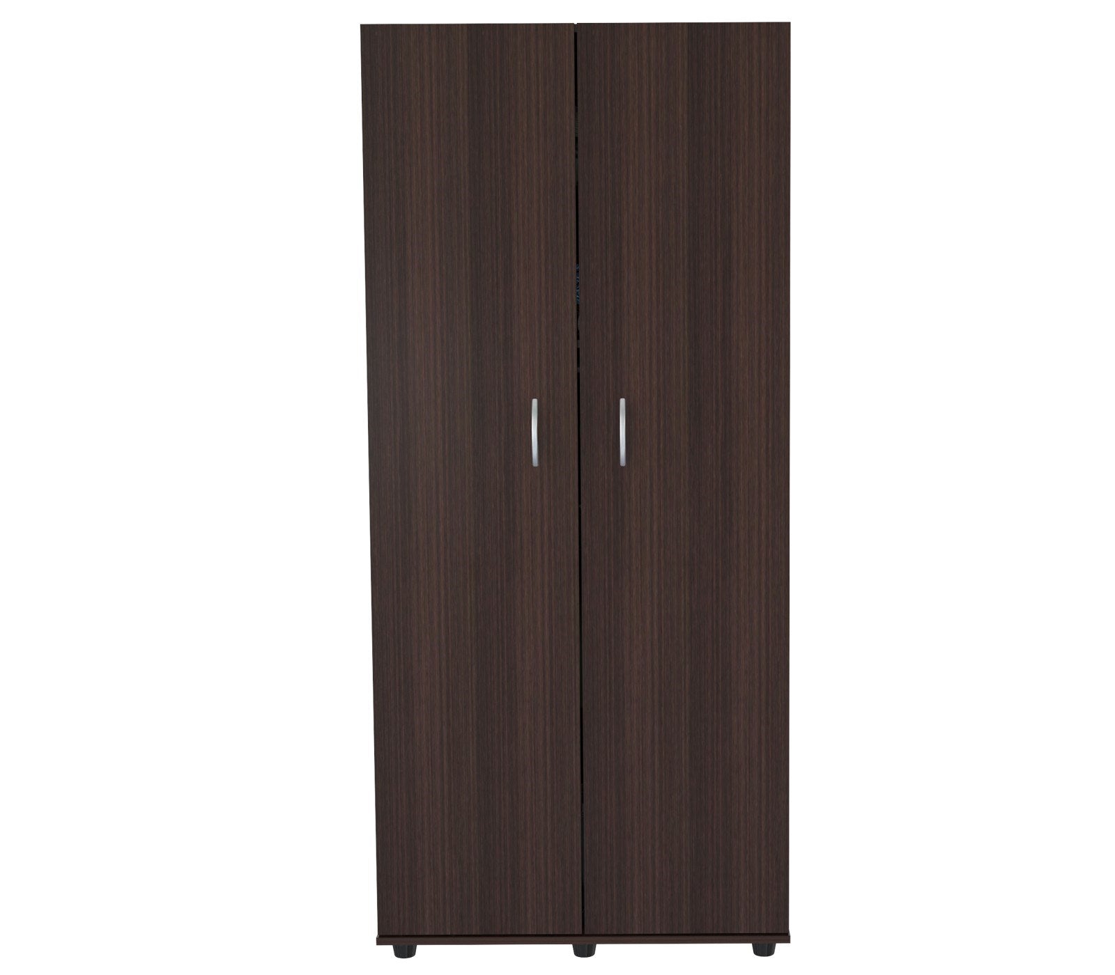 Espresso Finish Wood Wardrobe With Two Doors-1