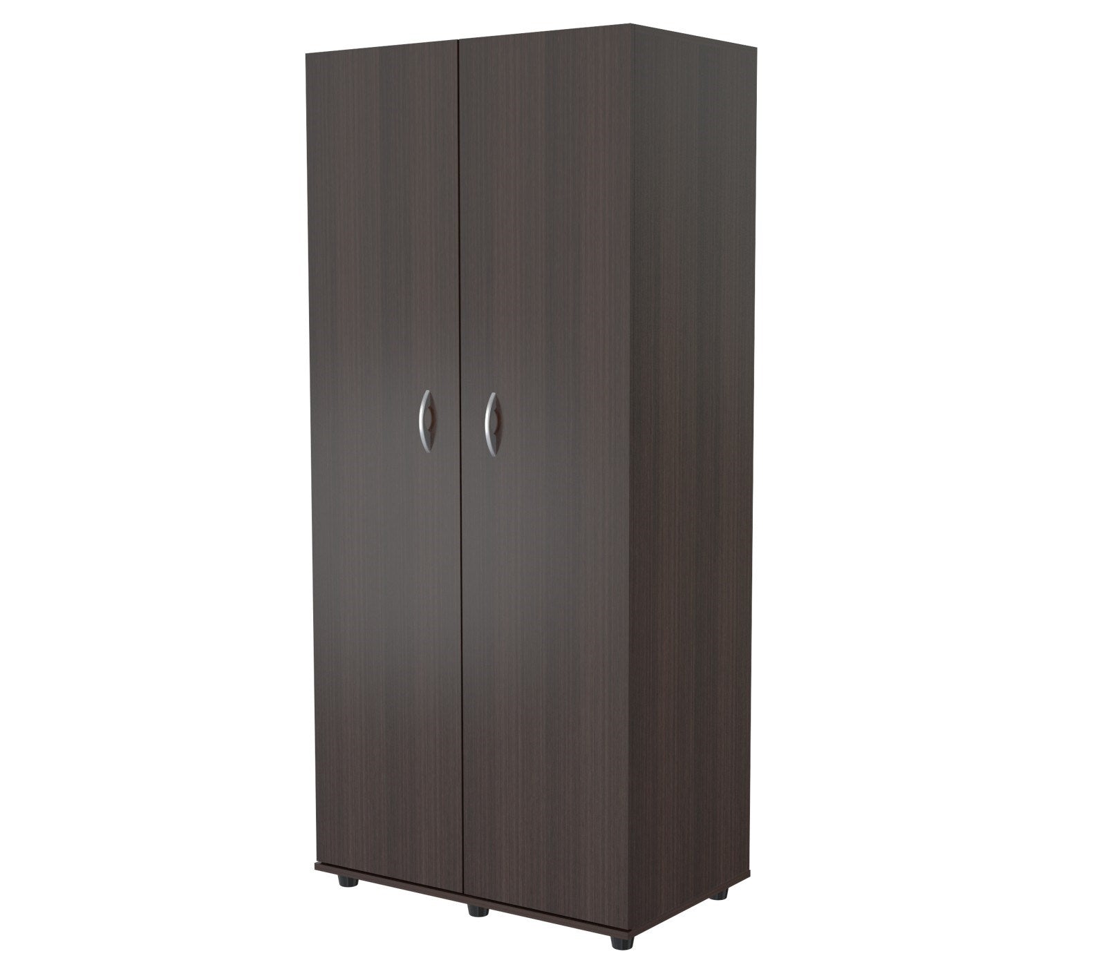 Espresso Finish Wood Wardrobe With Two Doors-2