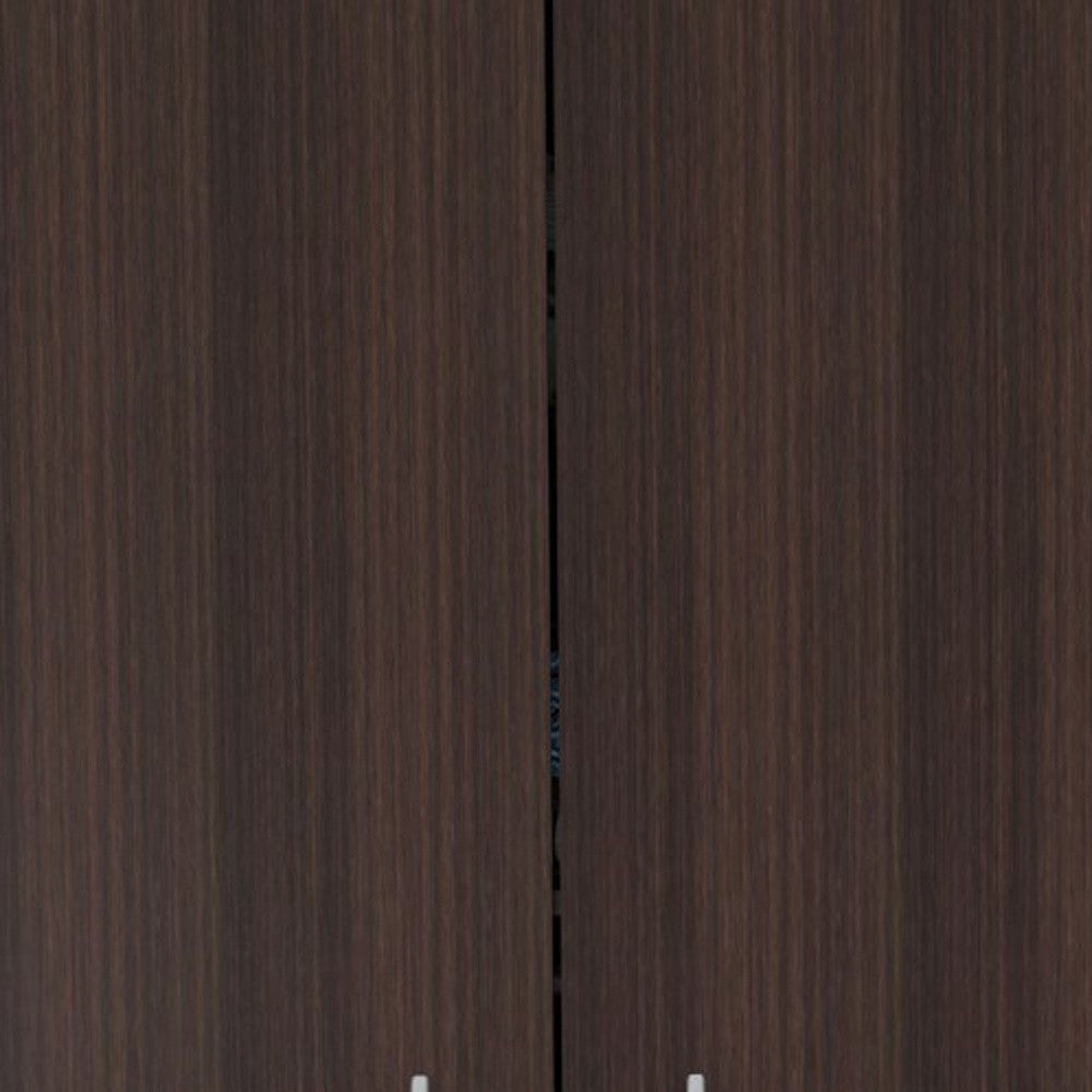 Espresso Finish Wood Wardrobe With Two Doors-6