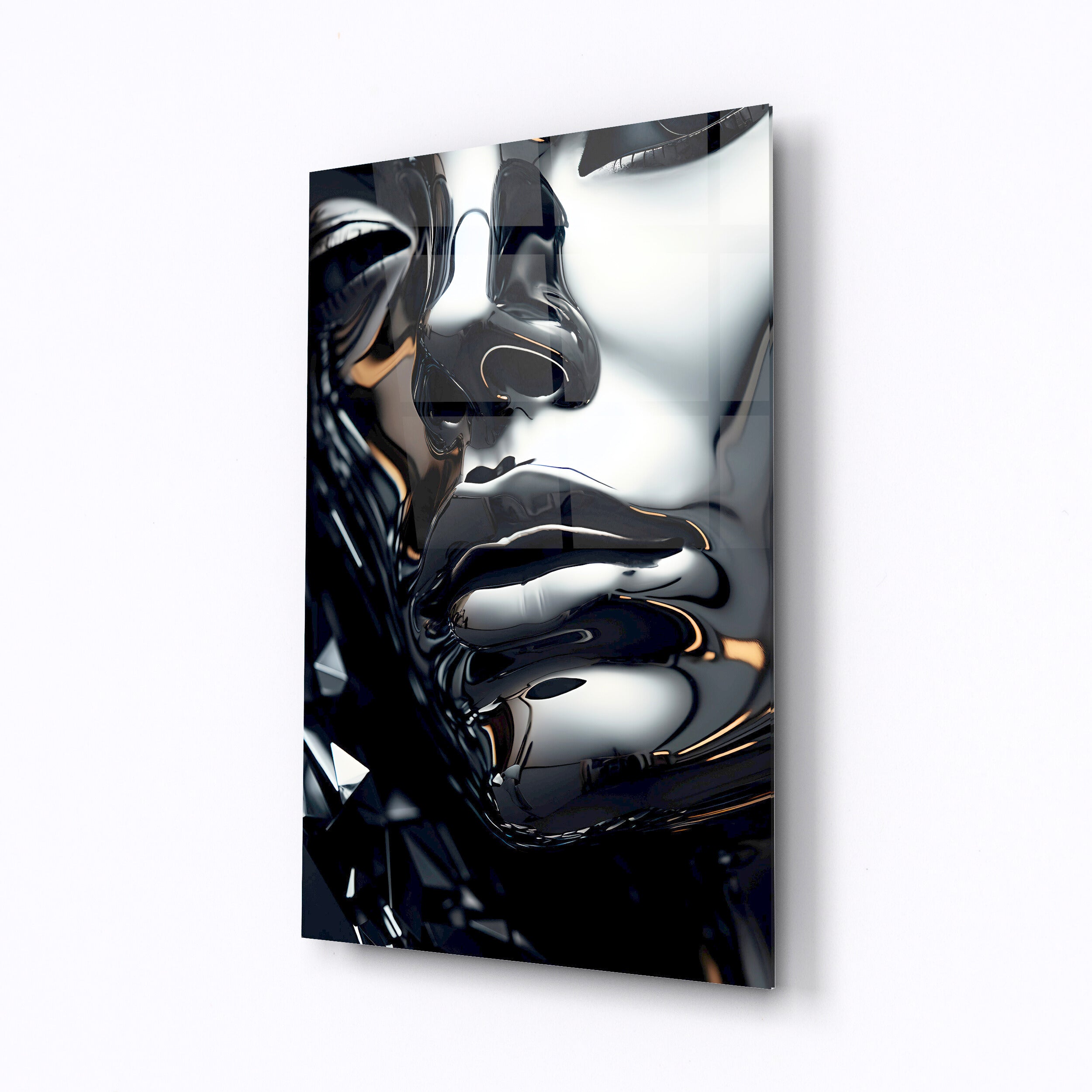 Tempered glass wall art Metal face-0