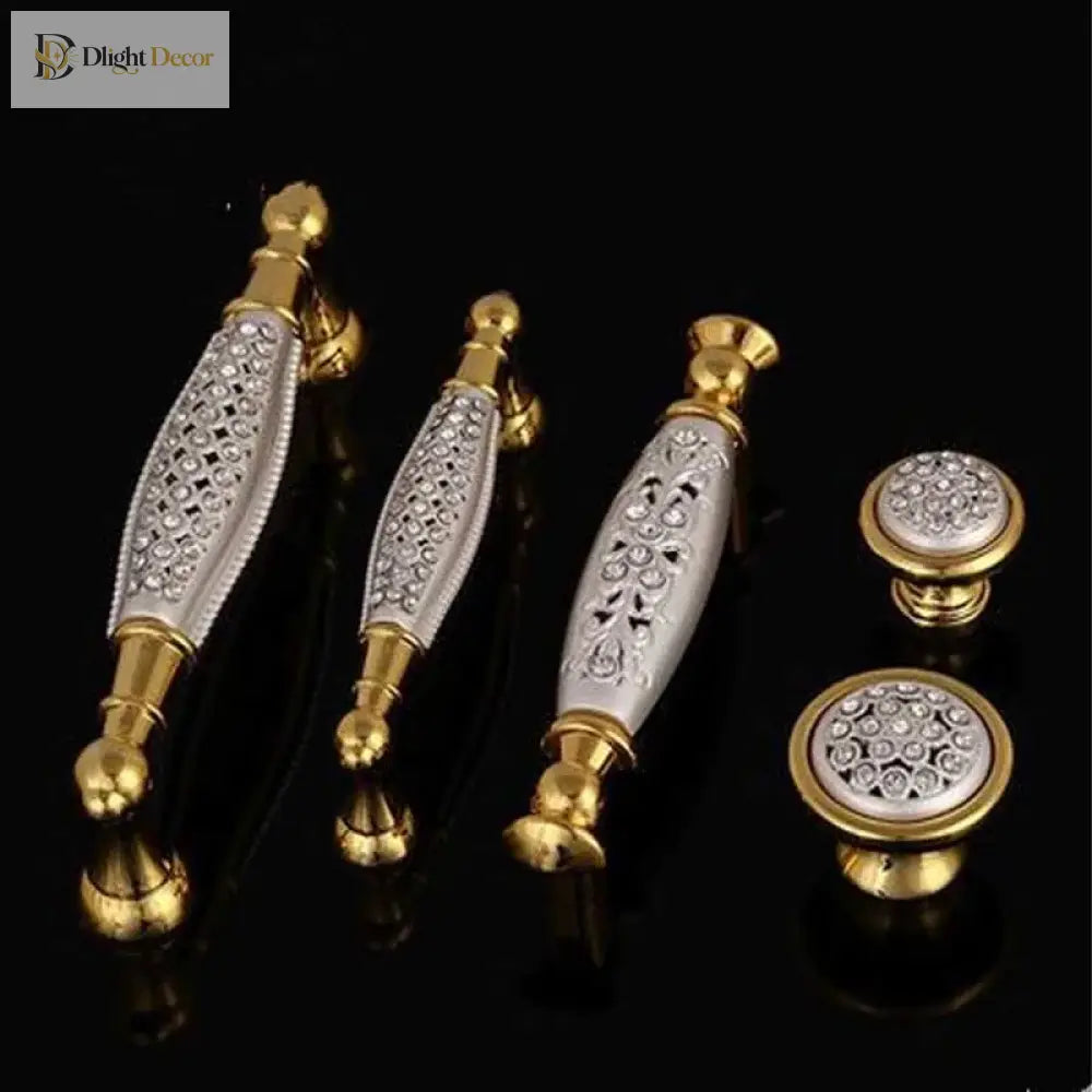 24K Gold Crystal Cabinet Handle — 96mm