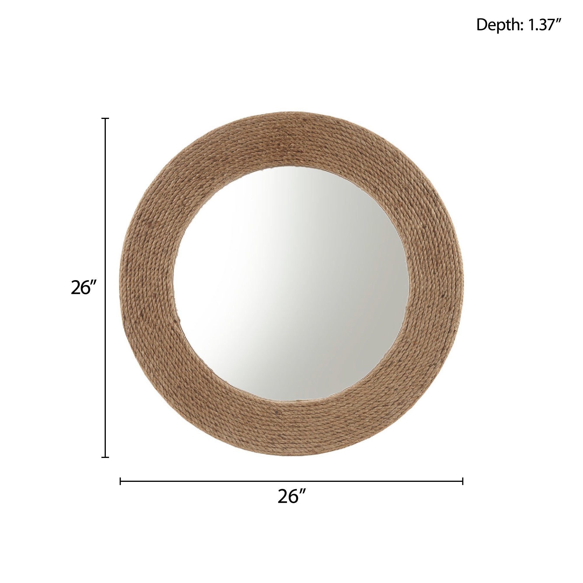 Natural Jute Rope Round Wall Mirror-4