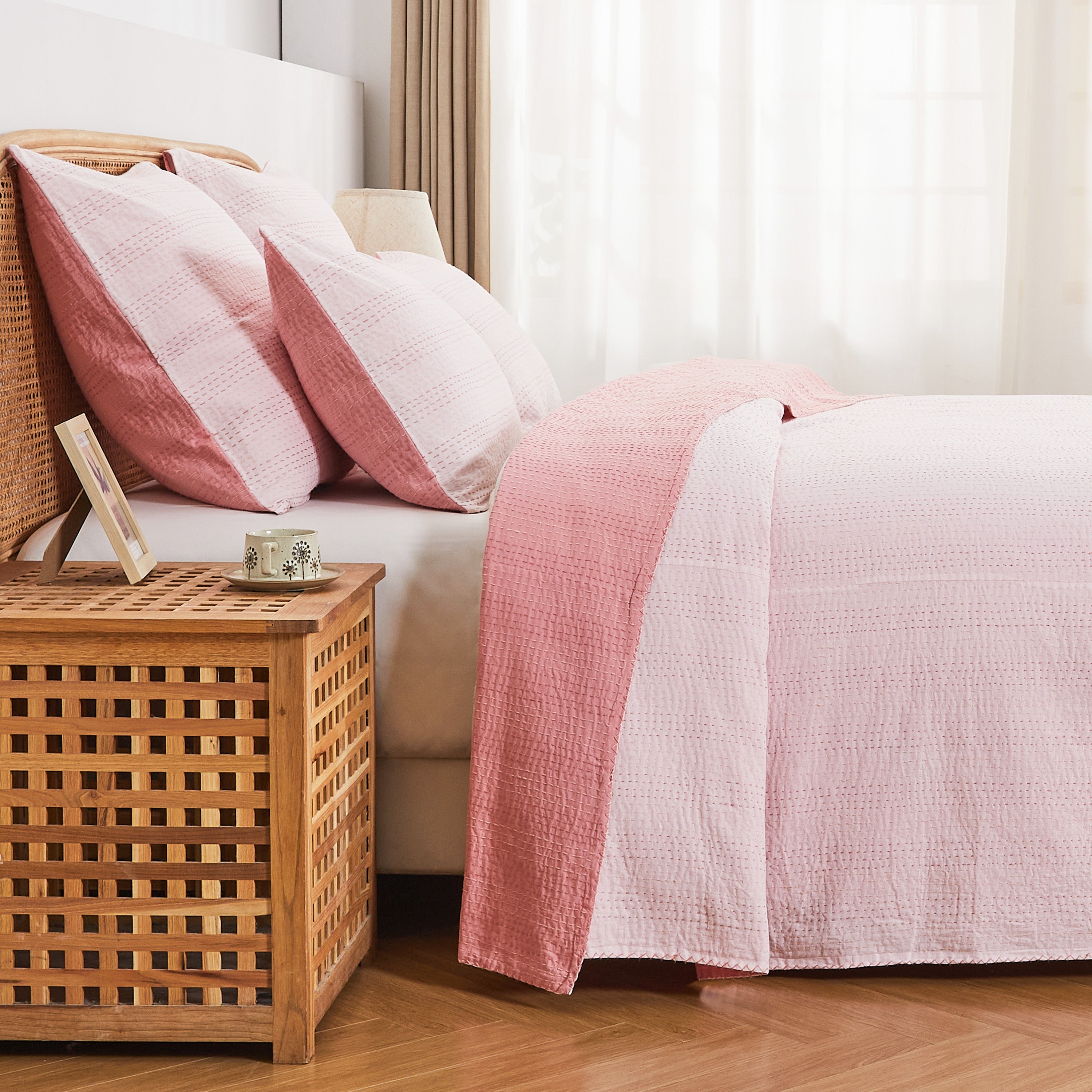 Hand Stitched Reversible Kantha Coverlets