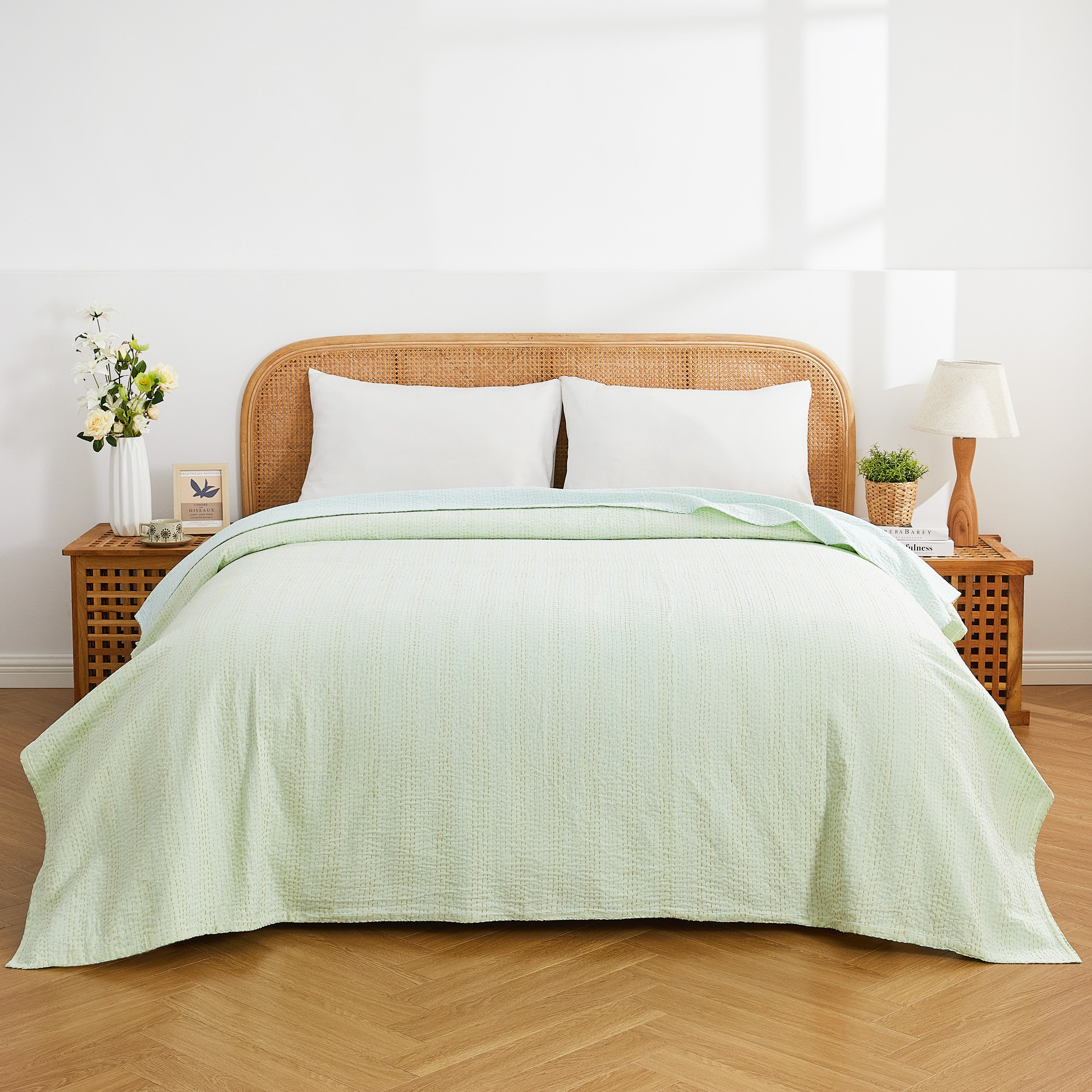 Hand Stitched Reversible Kantha Coverlets