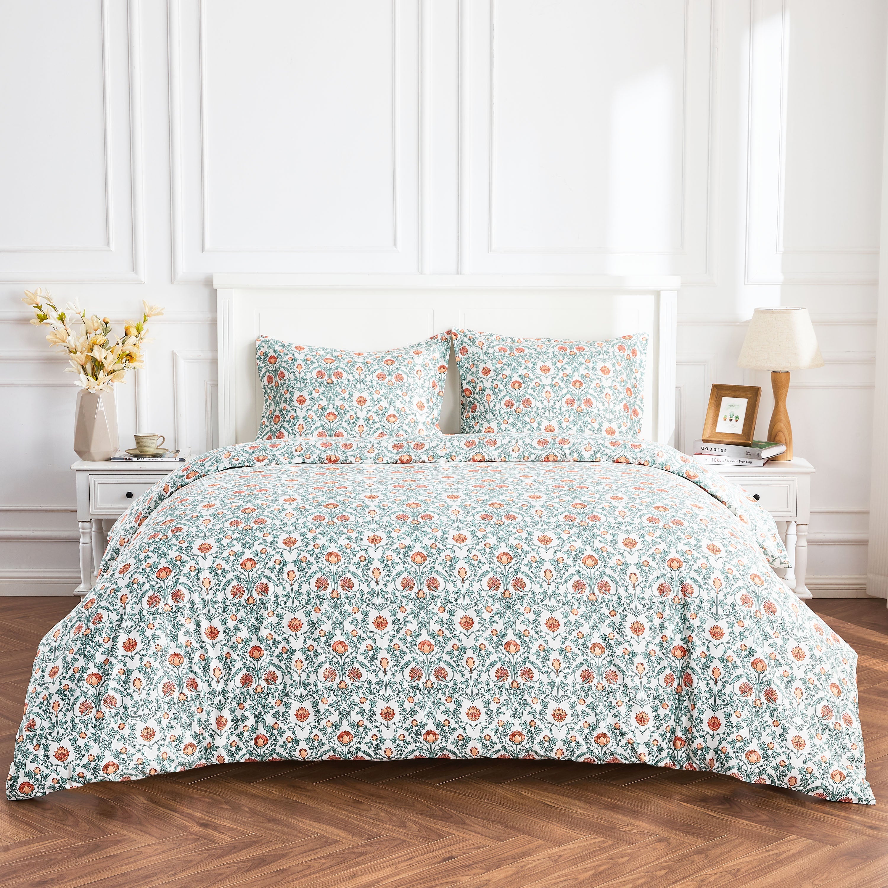 Arts & Crafts Floral Printed Duvet Set