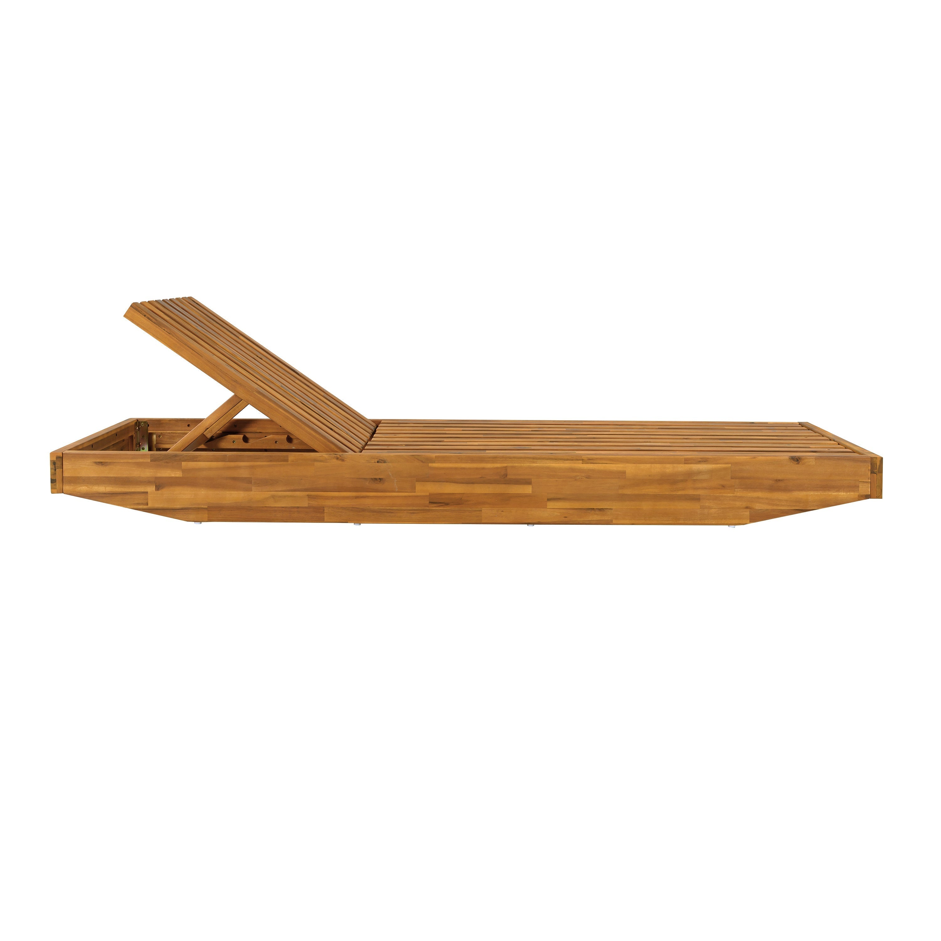 Acacia Wood Chaise Lounge with Cushion