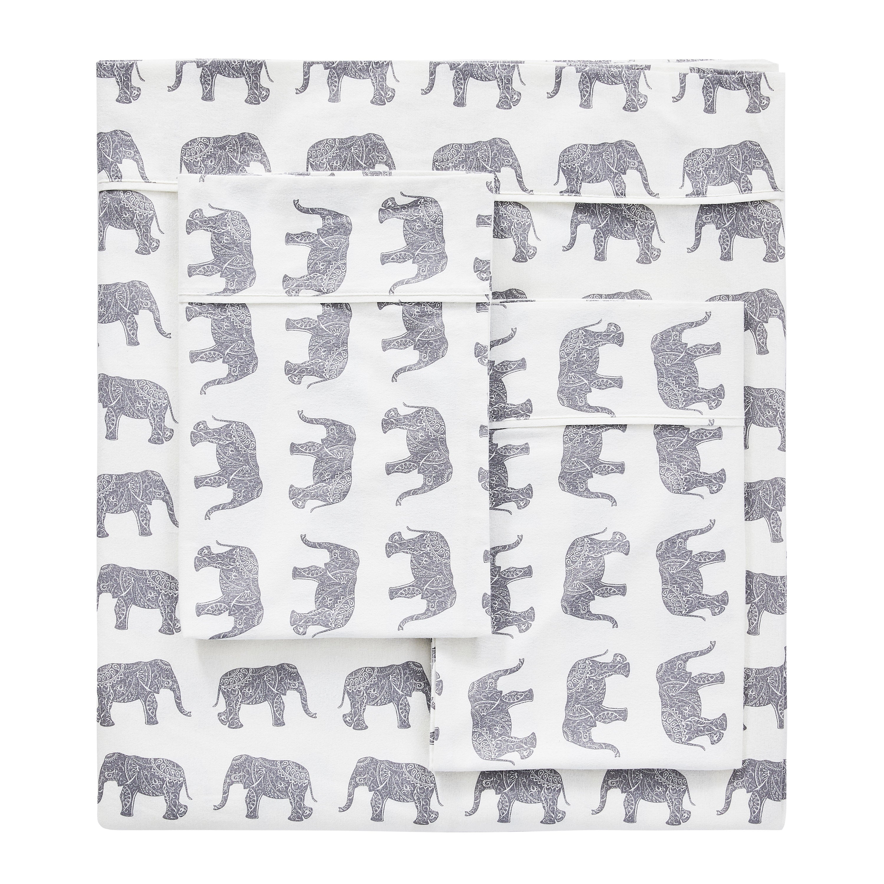 Elephants Flannel Sheet Set