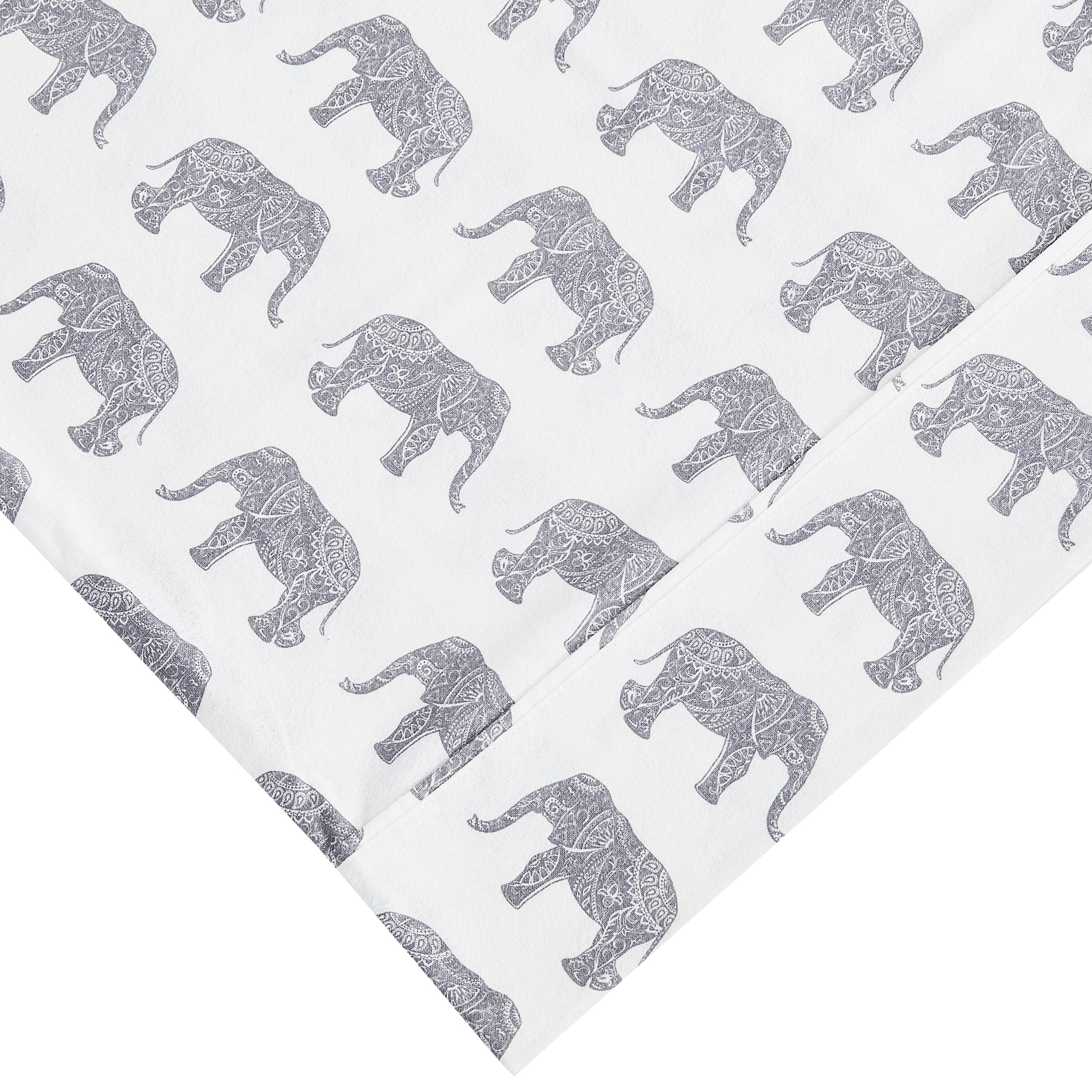 Elephants Flannel Sheet Set