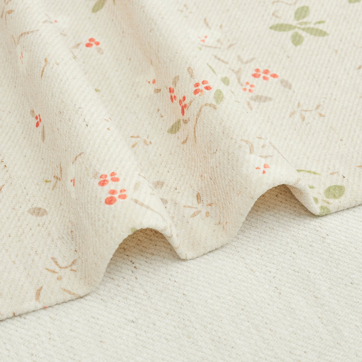 Livia Spring Botanical Print Linen Custom Curtains
