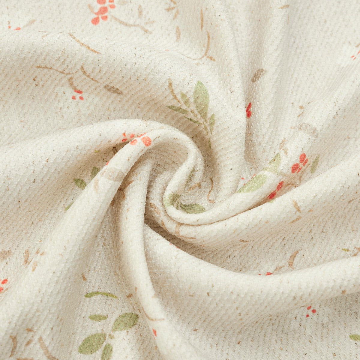 Livia Spring Botanical Print Linen Custom Curtains