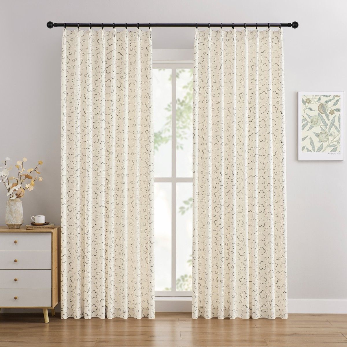 Leda Cloud Design Soft Linen Custom Curtains