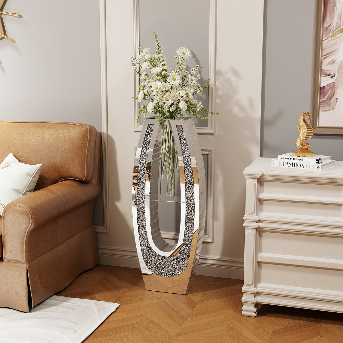 U-Shaped Tall Decorative Floor Vase