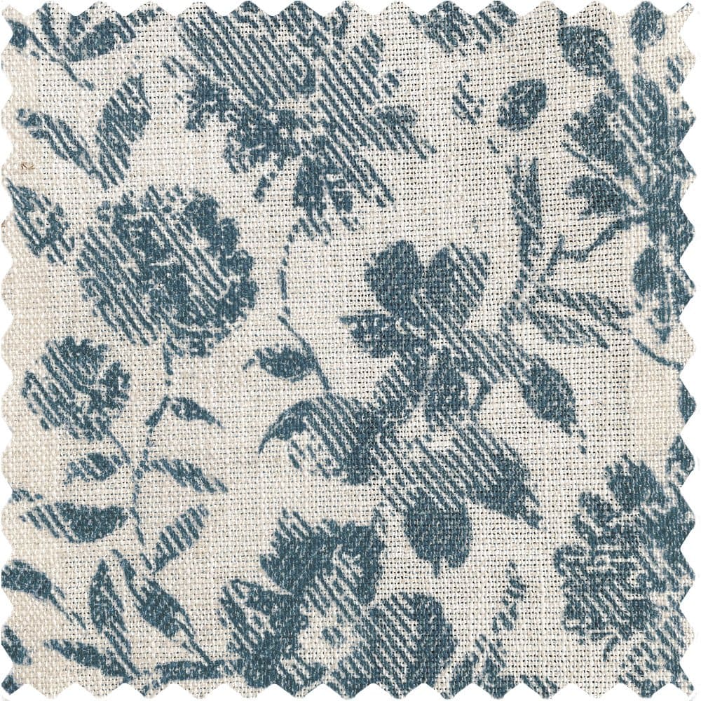 Lanka Blue Floral Roman Shade