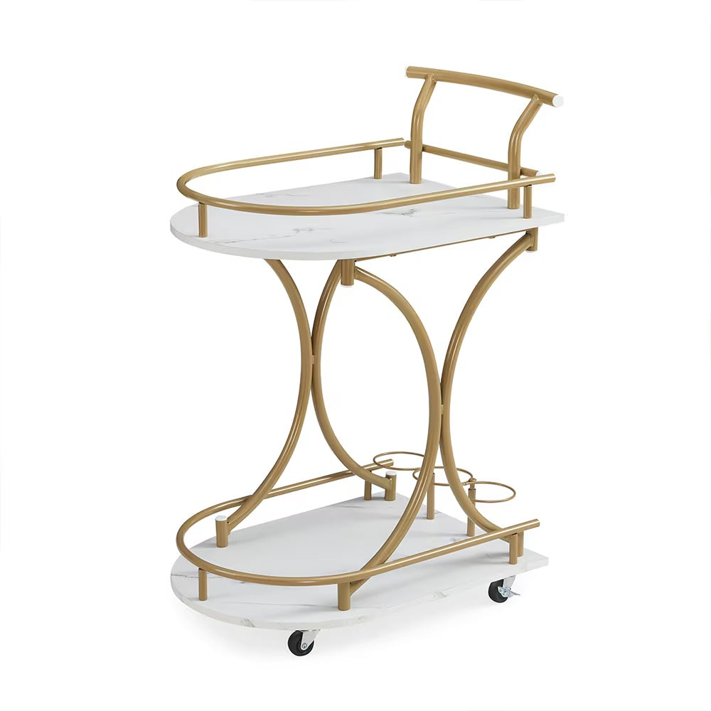 Elegant 2-Tier Entertainer: The Ultimate Bar Cart for Stylish Hosting