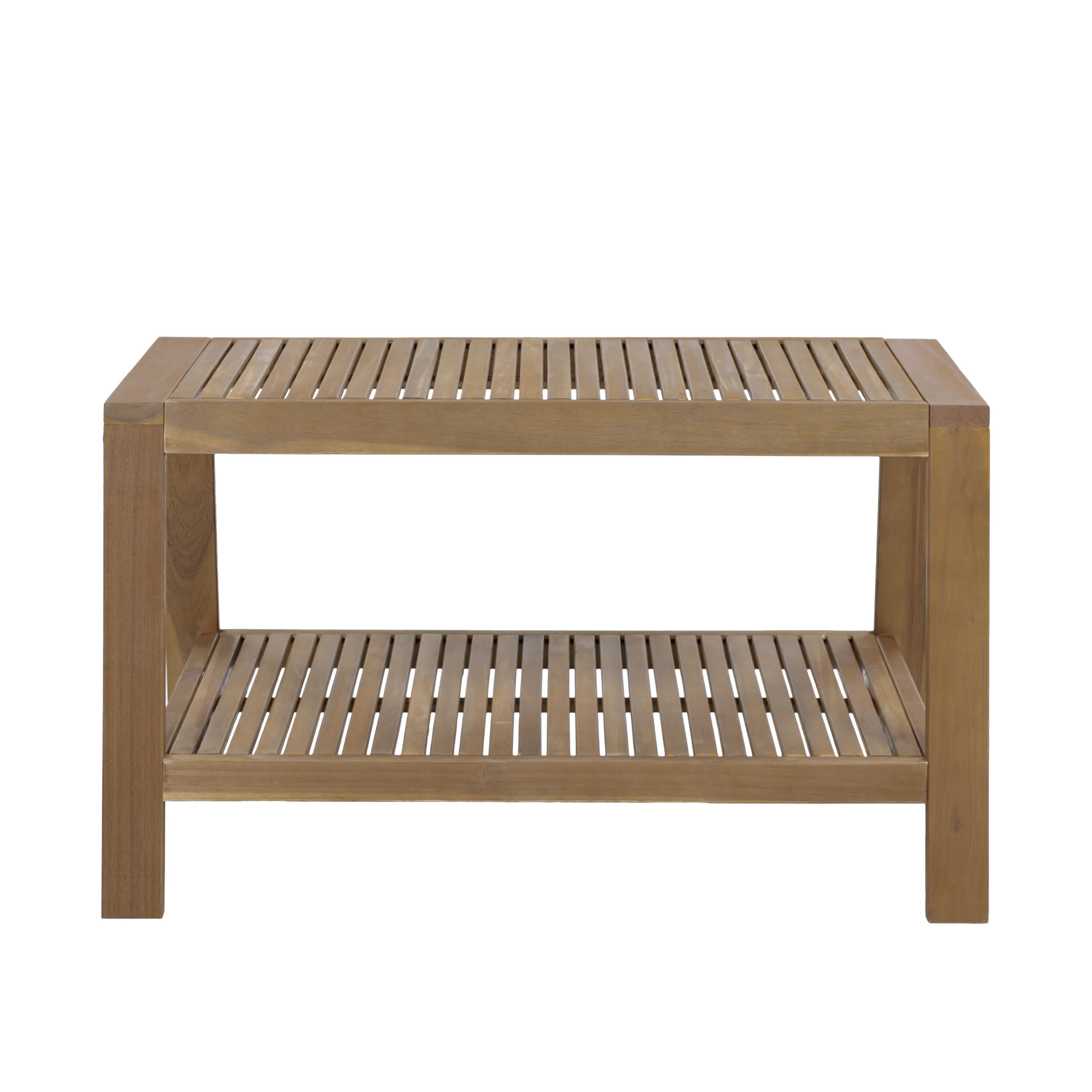 2-Piece Outdoor Gray Acacia Wood Conversation Set