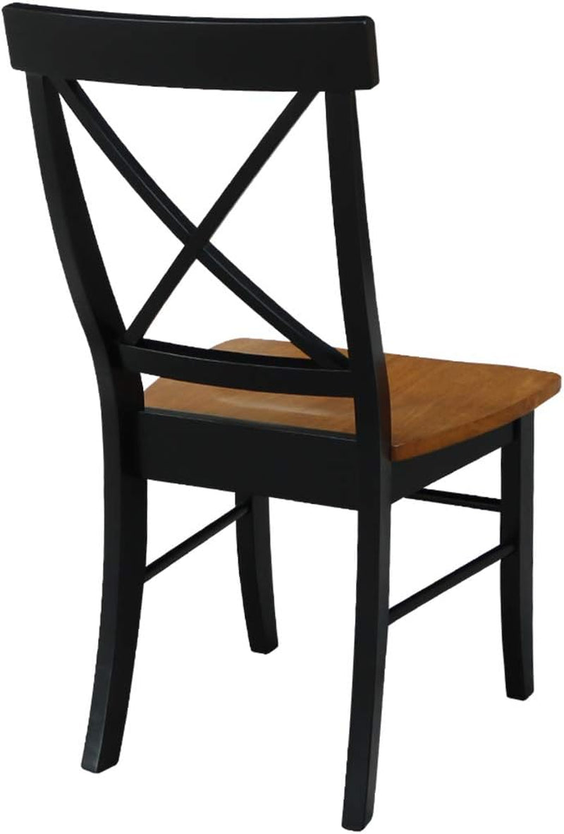 X Back Dining Chair Solid Wood Seat In Black Cherry