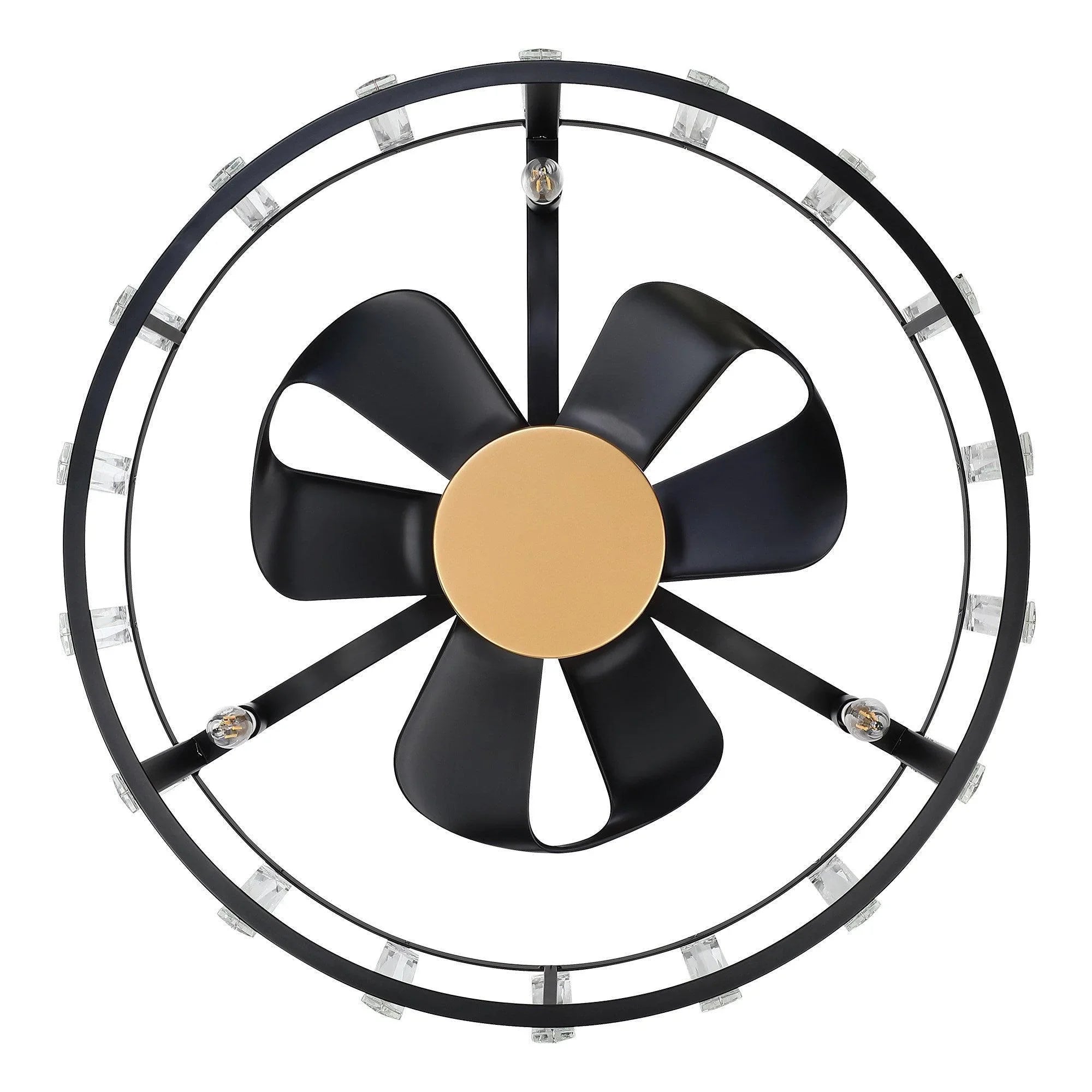 27" Modern DC Motor Downrod Mount Reversible Crystal Ceiling Fan with Lighting and Remote Control