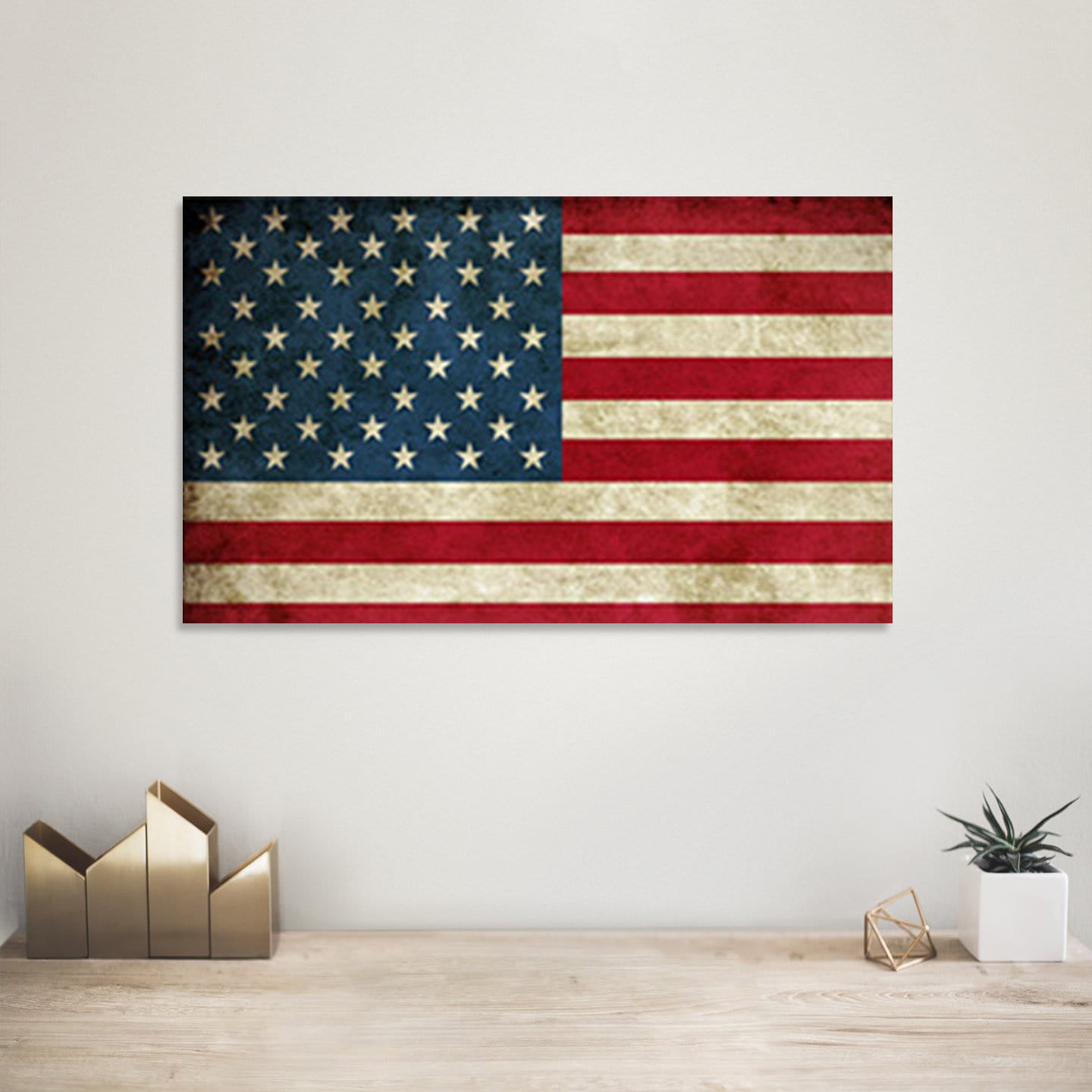 USA Flag Canvas Print Wall Art  2 Piece Set-1