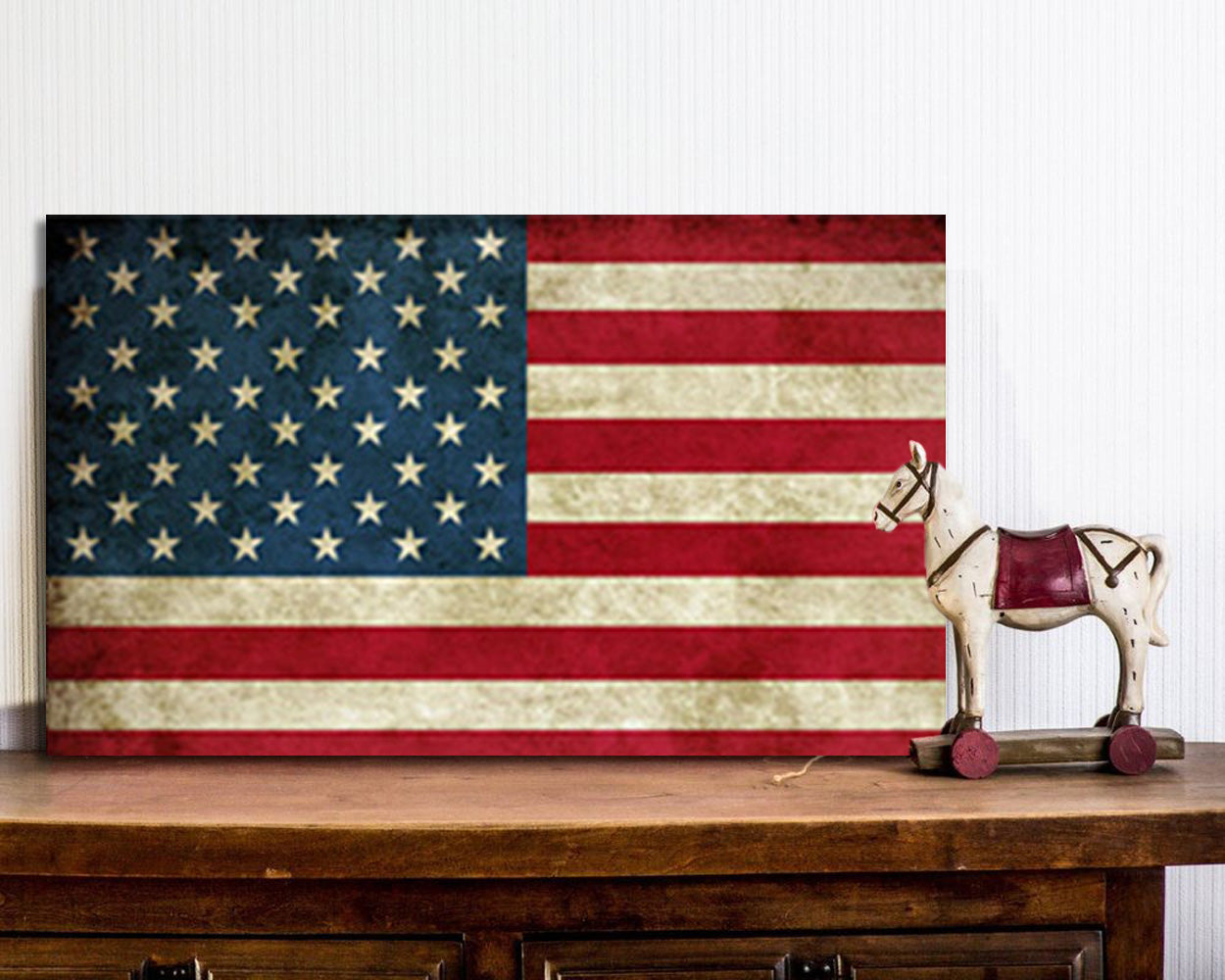 USA Flag Canvas Print Wall Art  2 Piece Set-2