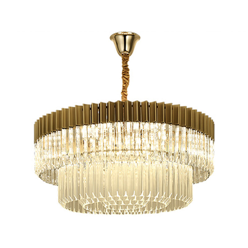 Lyric Modern 2-Tier Crystal Chandelier: Light Up Your Home with Elegance