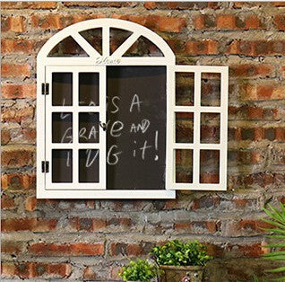 Wooden False Window Chalkboard Wall Decor