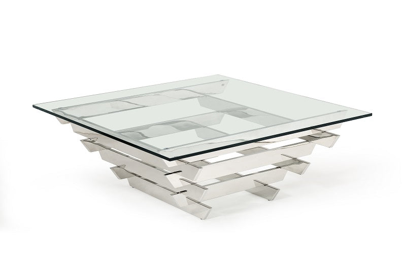 39" Glass Square Coffee Table-0