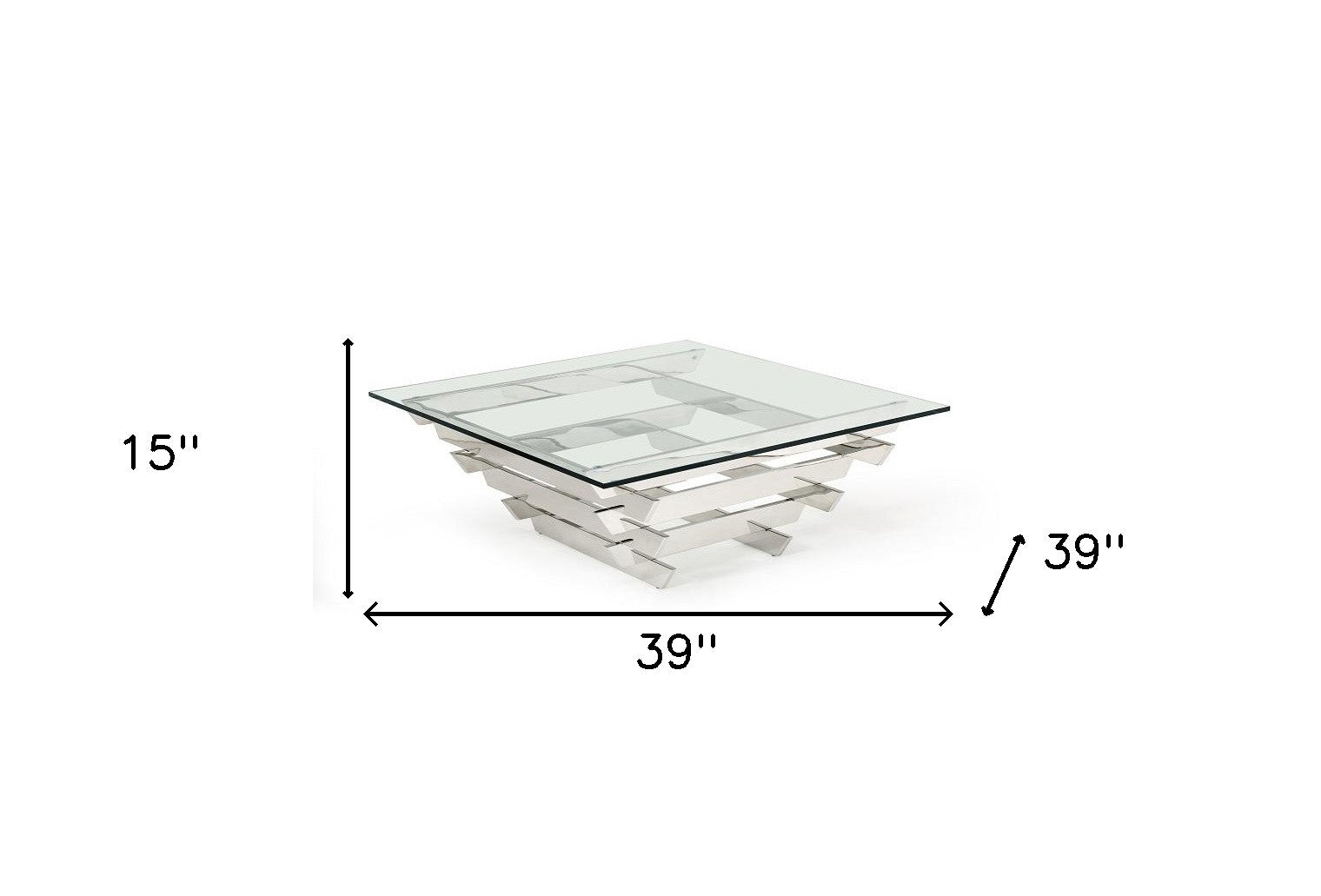 39" Glass Square Coffee Table-4