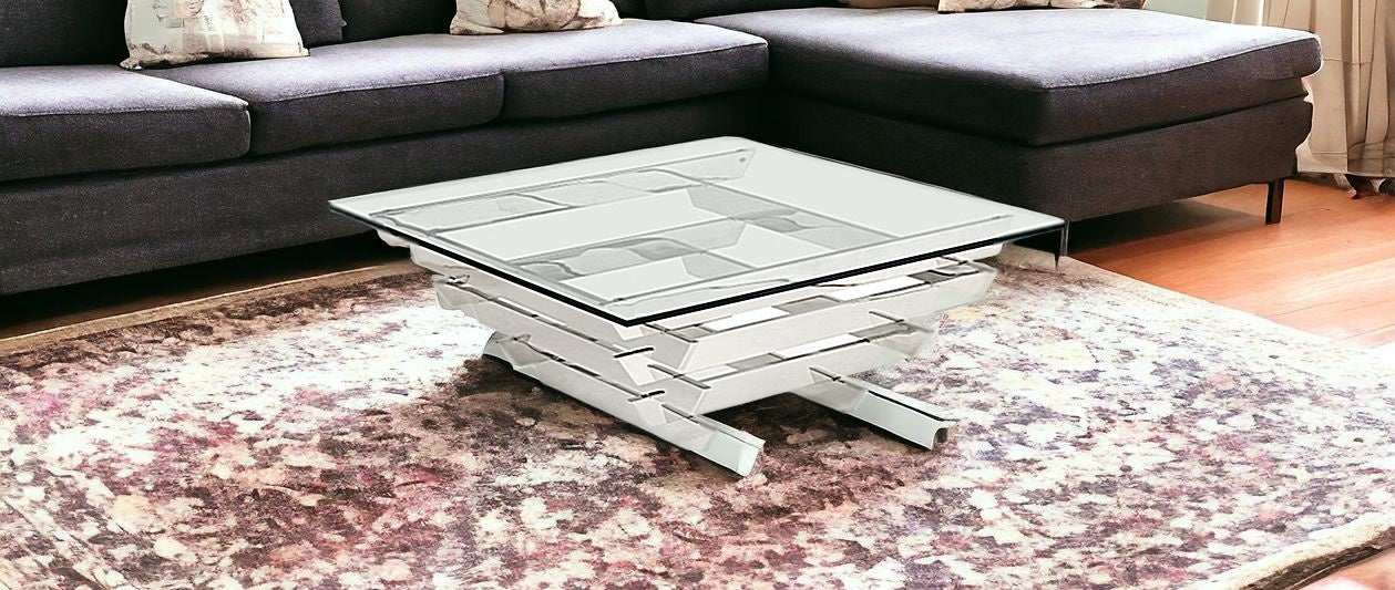 39" Glass Square Coffee Table-1