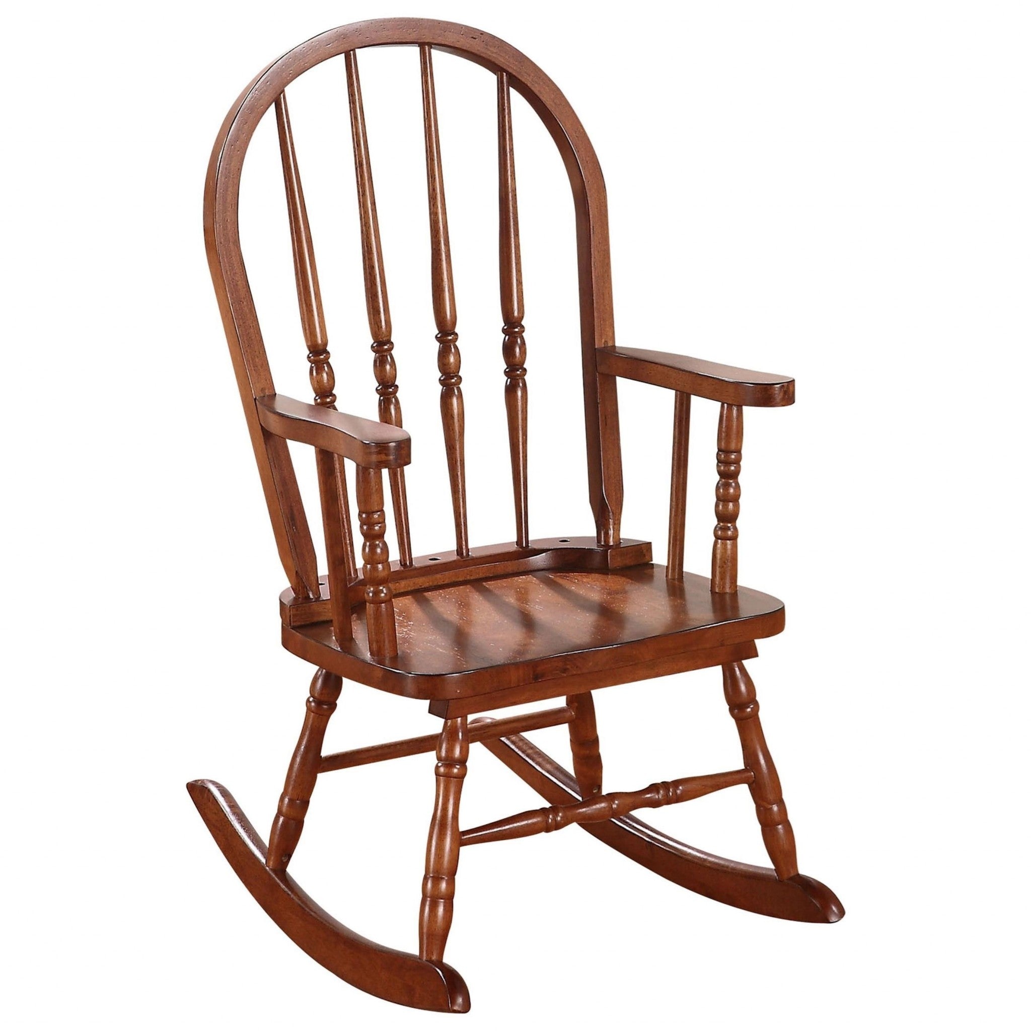 Classic Honey Brown Wooden Youth Rocking Chair-0