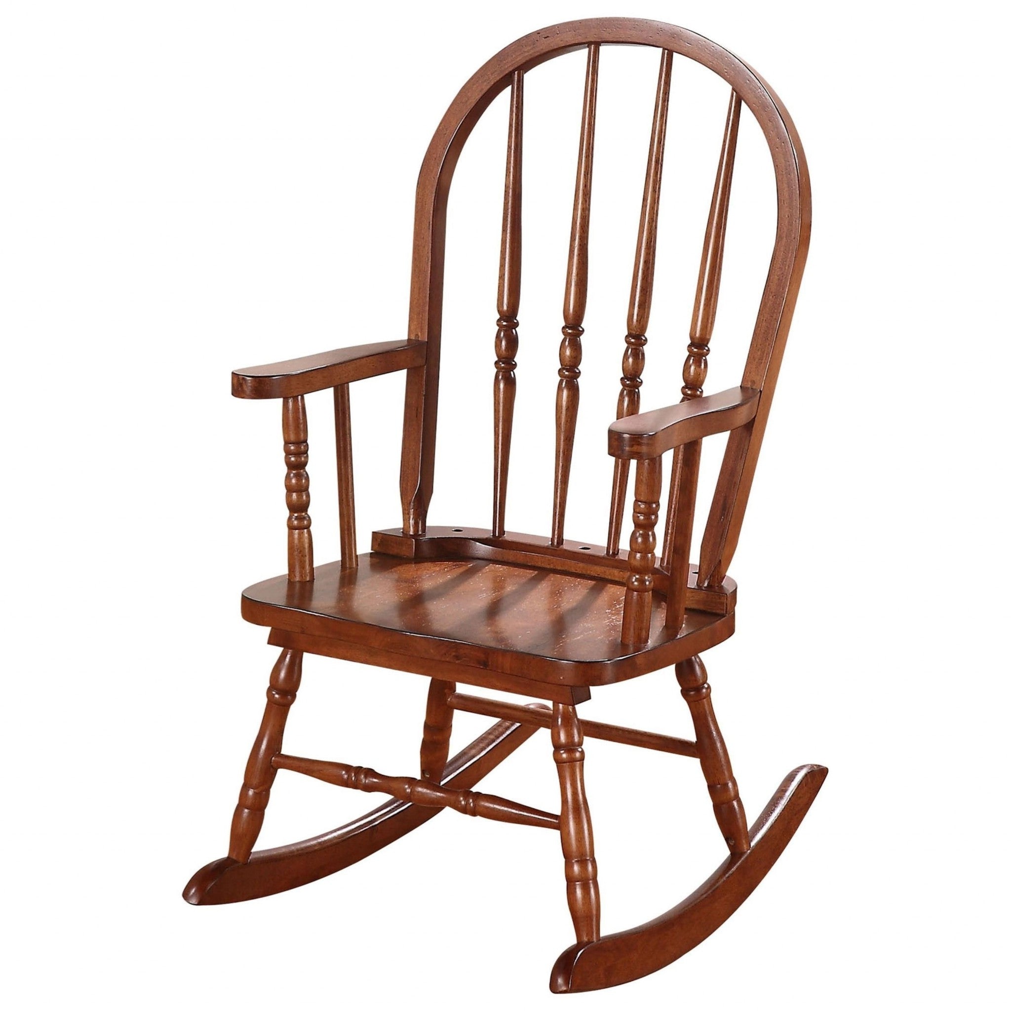 Classic Honey Brown Wooden Youth Rocking Chair-1