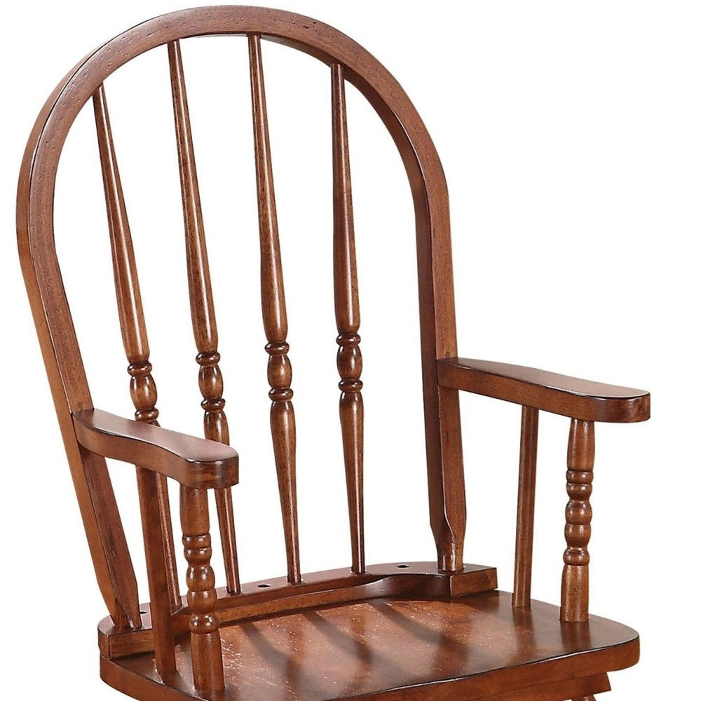 Classic Honey Brown Wooden Youth Rocking Chair-2