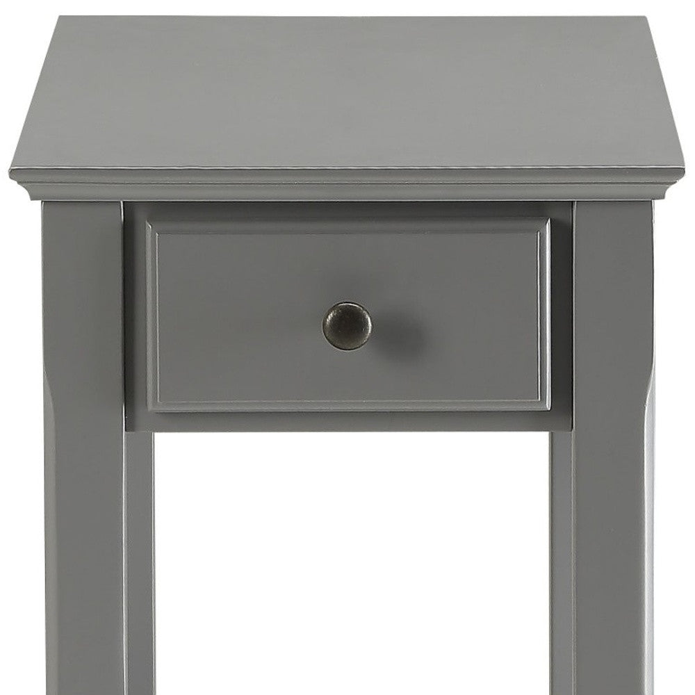 23" Gray Solid and Manufactured Wood End Table-6