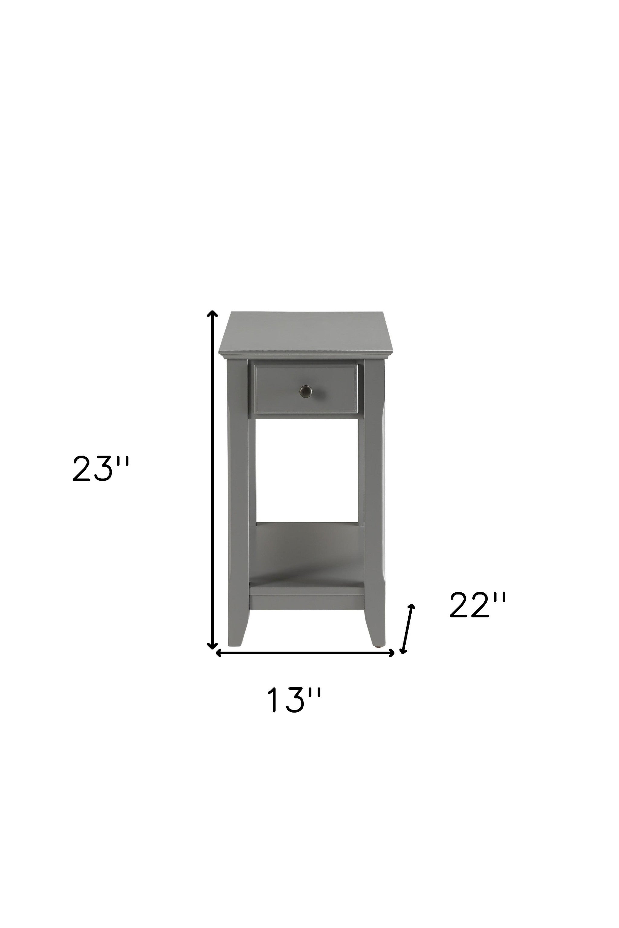 23" Gray Solid and Manufactured Wood End Table-8