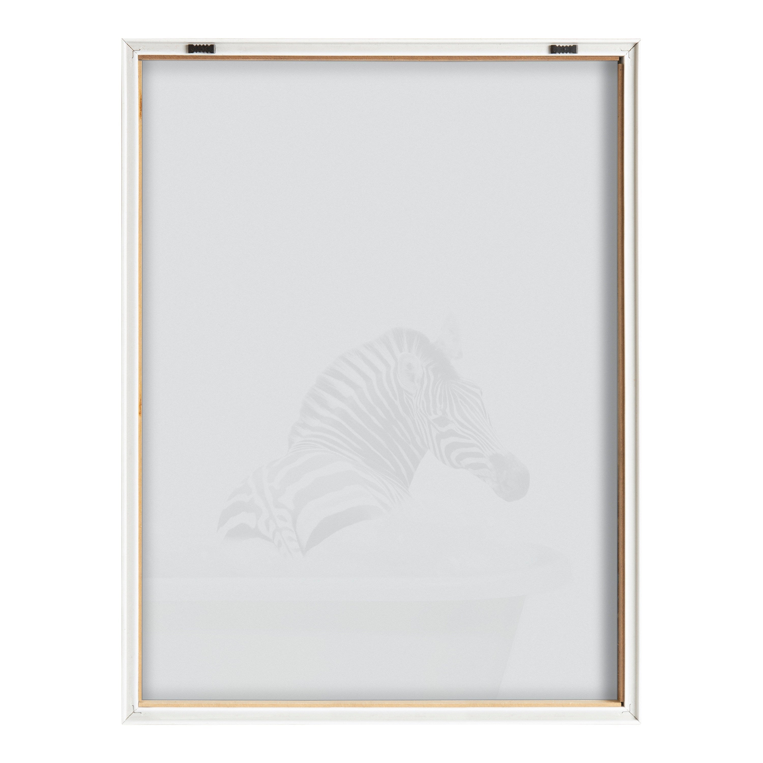Blake Bathroom Bubble Bath Zebra Framed Printed Glass by The Creative Bunch Studio