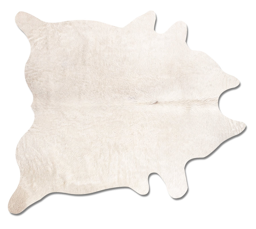 6' X 7' Off White Natural Cowhide Area Rug-3