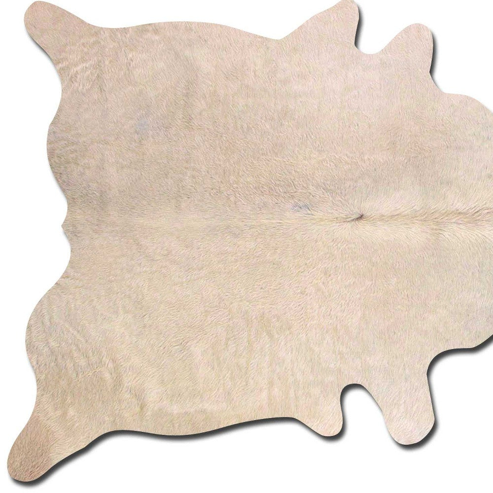 6' X 7' Off White Natural Cowhide Area Rug-6