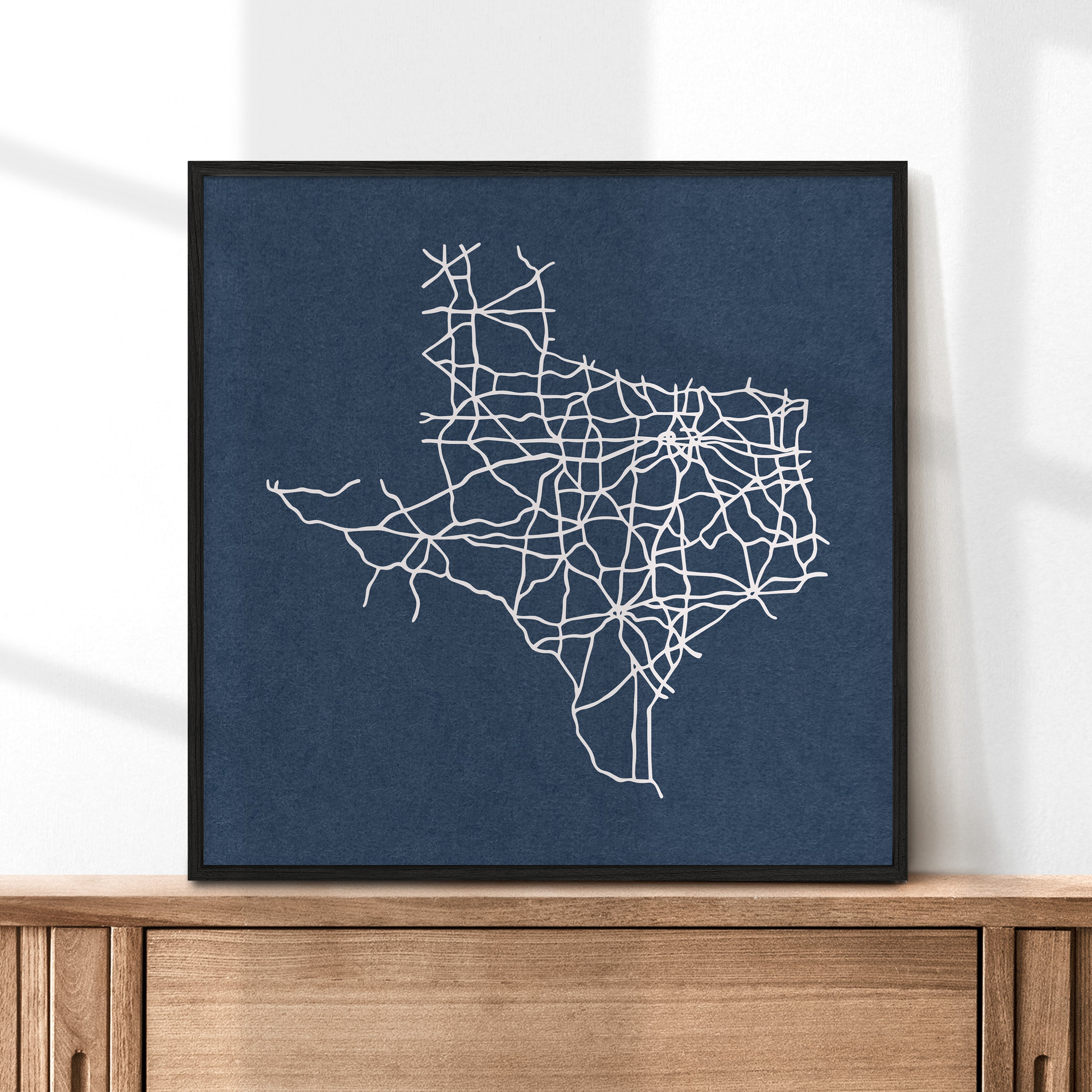 Texas Roadtrip Map Art Print